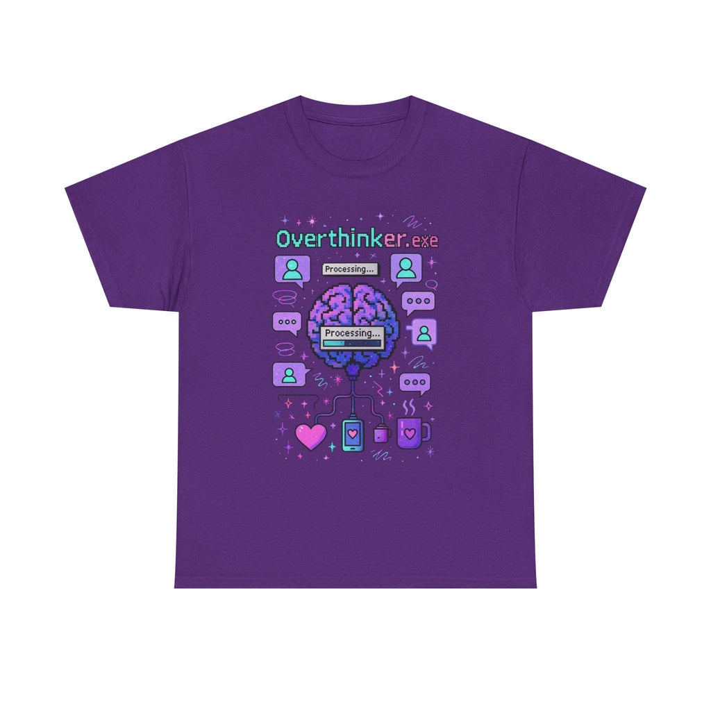 Anxiety Overthinker Unisex Y2K Mental Health Graphic Tee Heavy Cotton Vintage Vibes T-Shirt