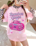 90s Boombox Queen T-Shirt: Vintage Floral Graphic, Retro Hip Hop Style
