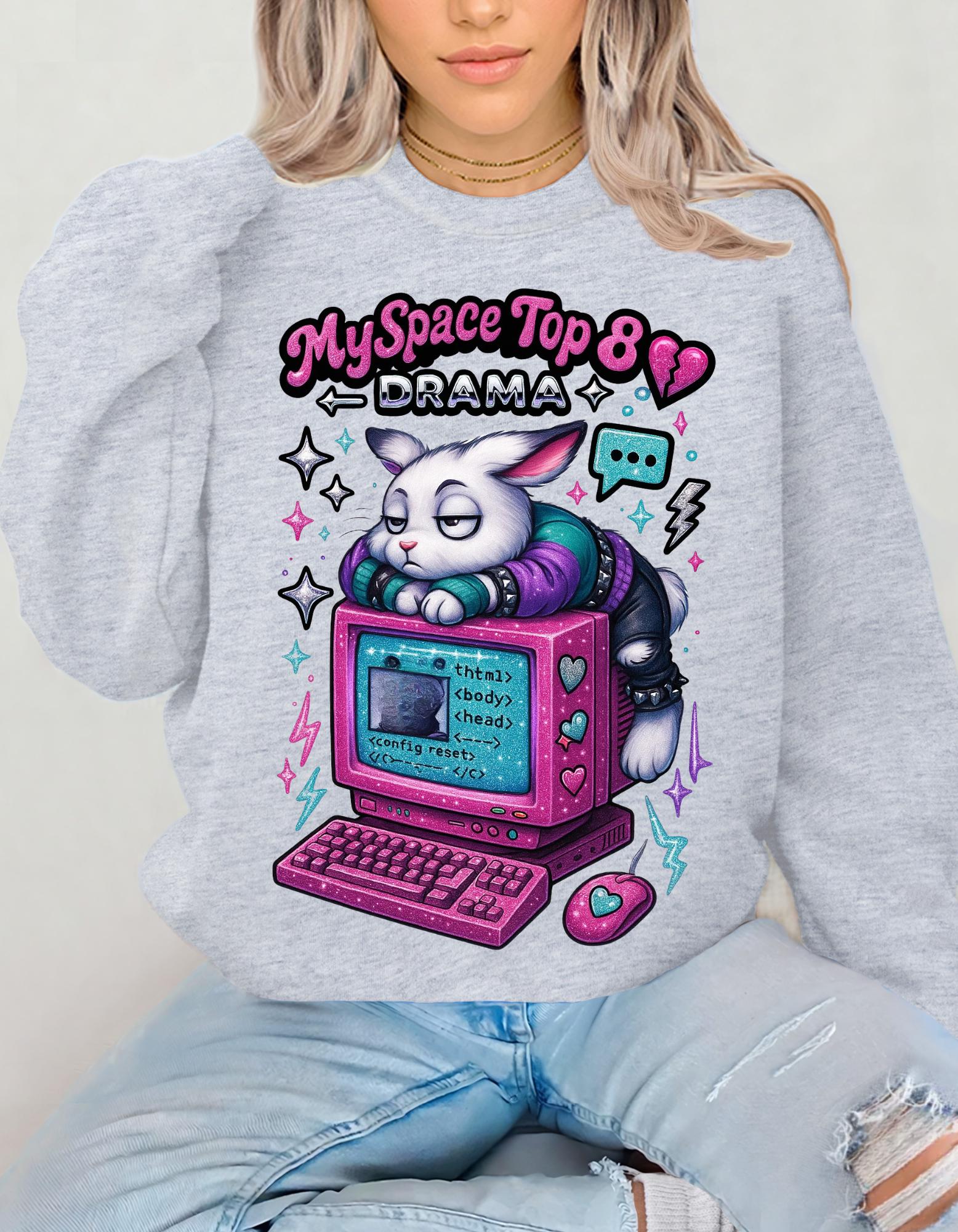 Vintage MySpace Top 8 Crewneck Sweatshirt – Nostalgic 90s Gamer Gift