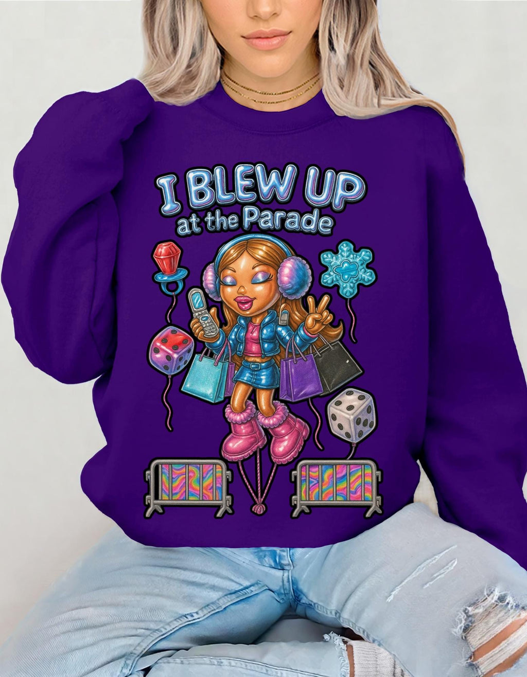 Parade Character Crewneck Sweatshirt | Balloon Pop Art
