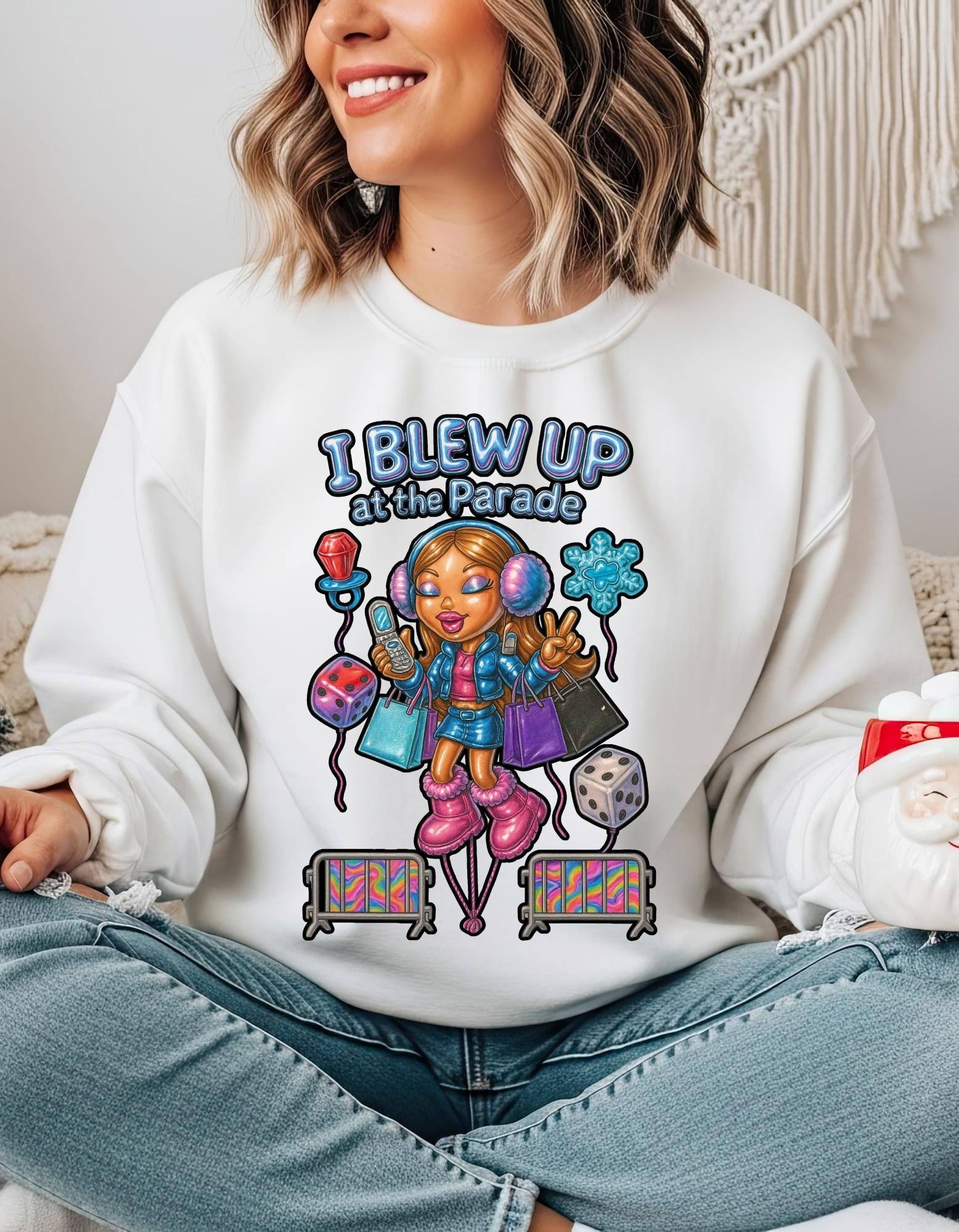 Parade Character Crewneck Sweatshirt | Balloon Pop Art