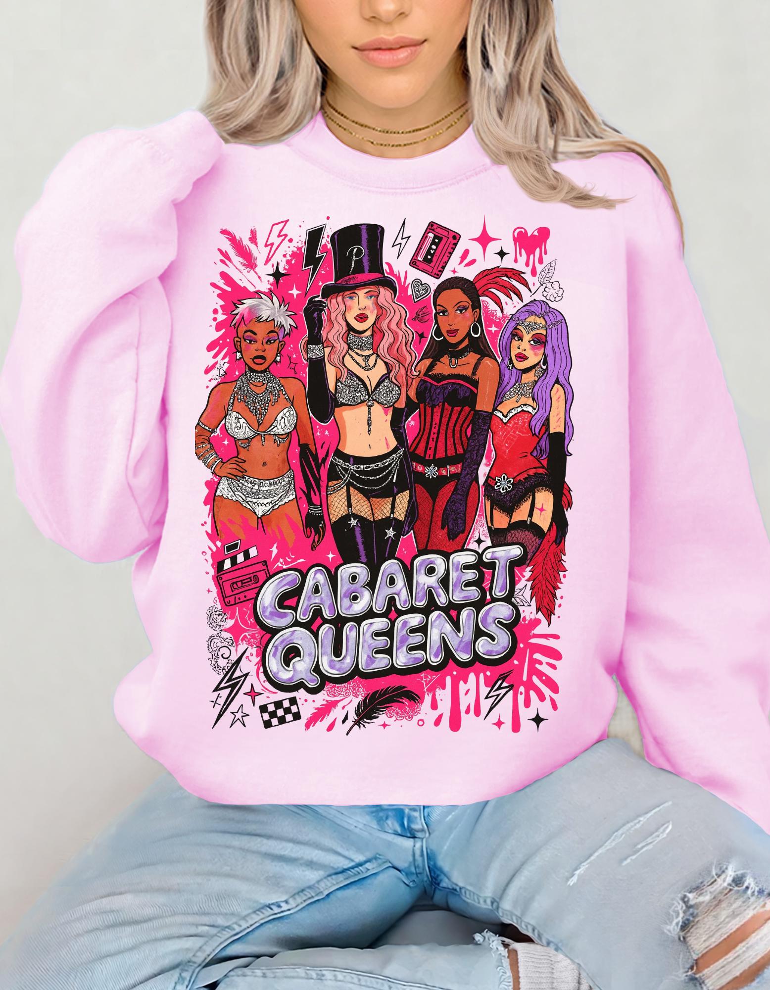 Cabaret Queens Sweatshirt, Vintage 90s Dance Party Pullover