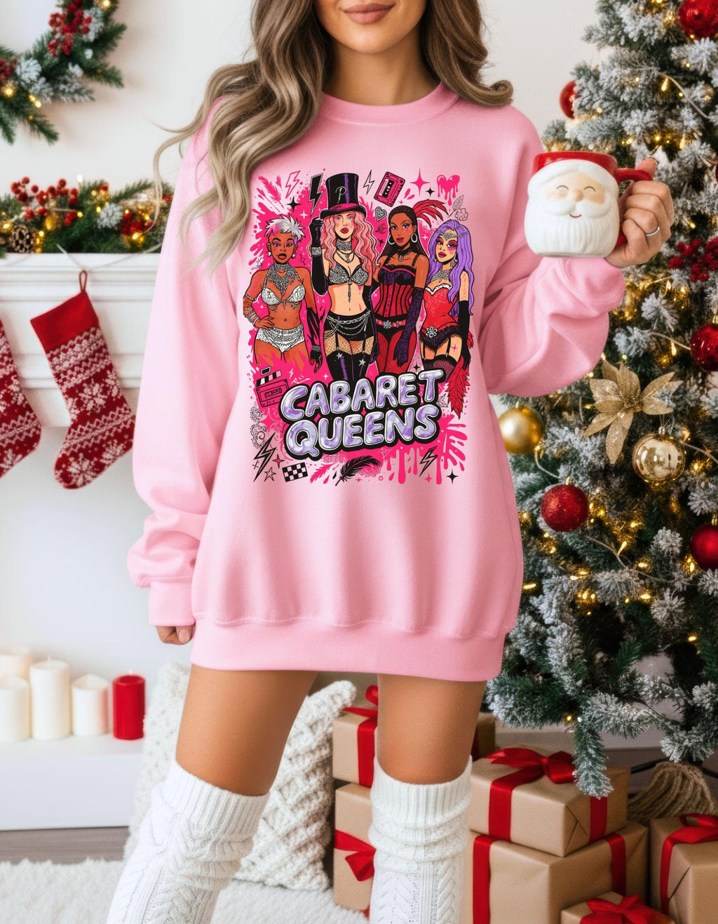 Cabaret Queens Sweatshirt, Vintage 90s Dance Party Pullover