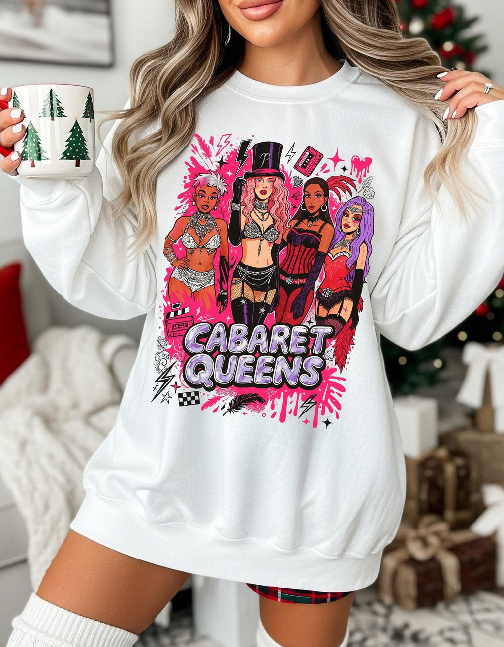 Cabaret Queens Sweatshirt, Vintage 90s Dance Party Pullover