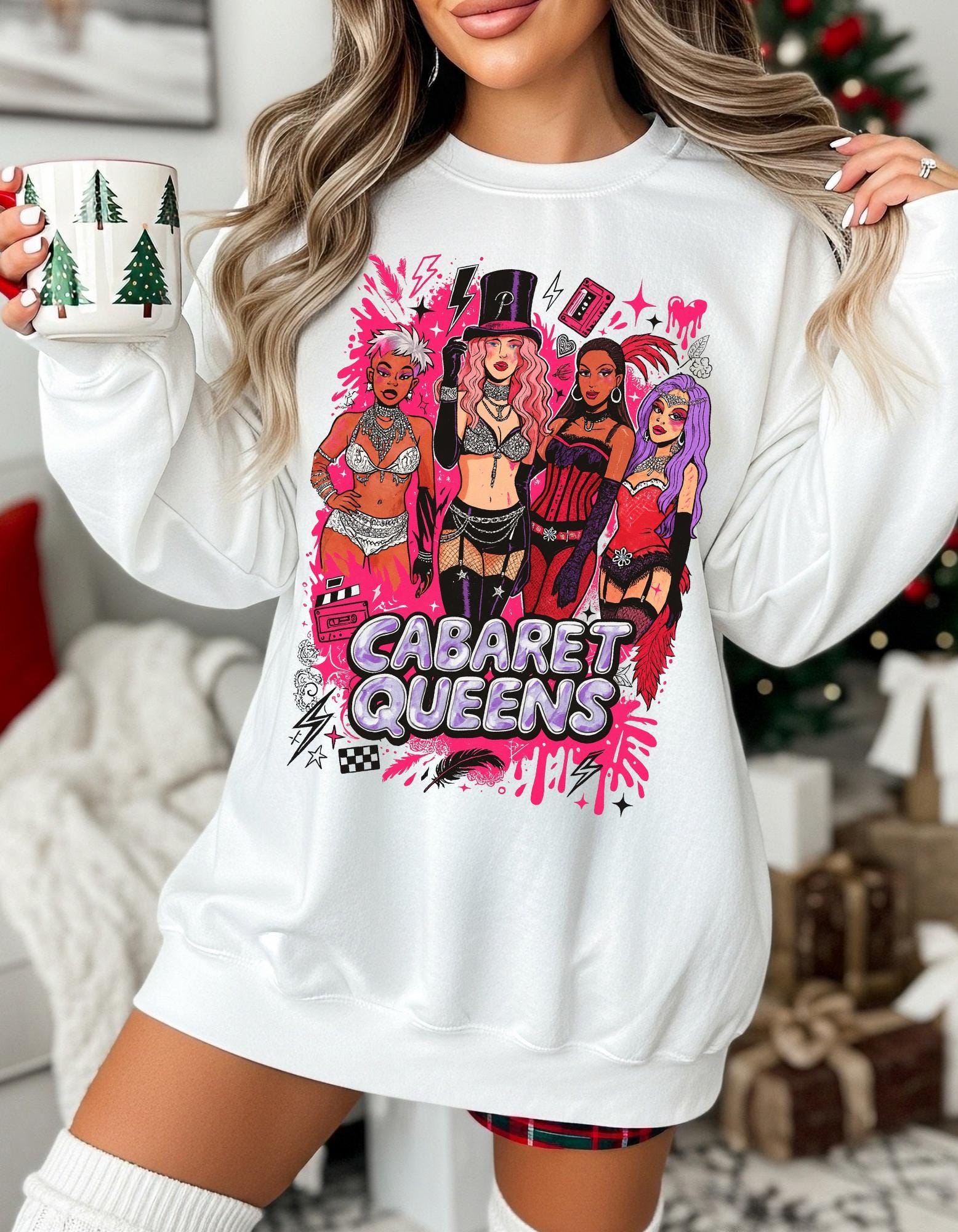 Cabaret Queens Sweatshirt, Vintage 90s Dance Party Pullover
