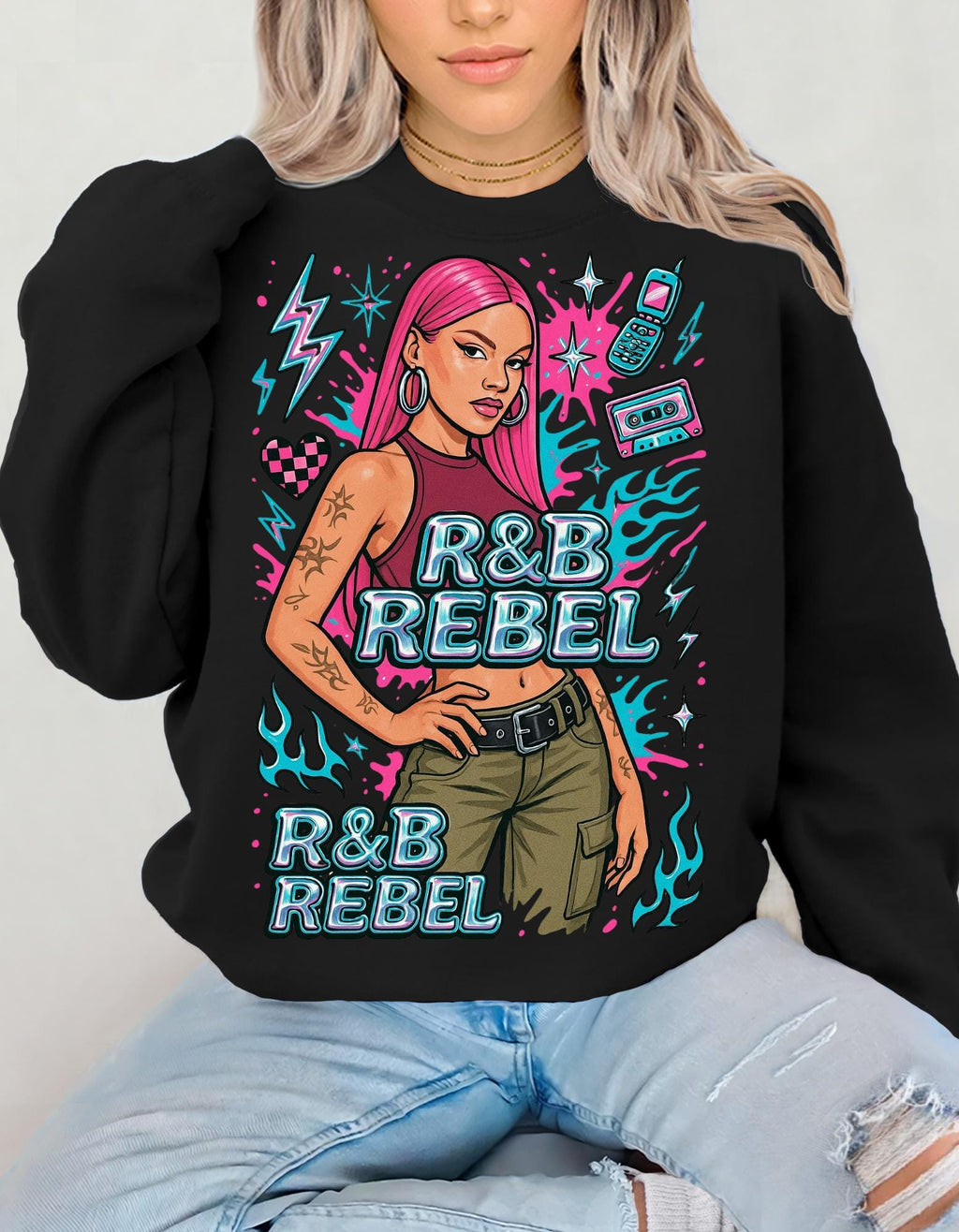 Retro 90s R&B Rebel Sweatshirt, Vintage Music Fan Gift