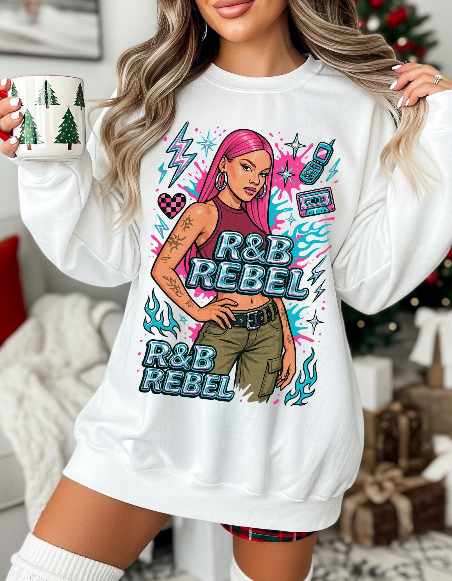 Retro 90s R&B Rebel Sweatshirt, Vintage Music Fan Gift