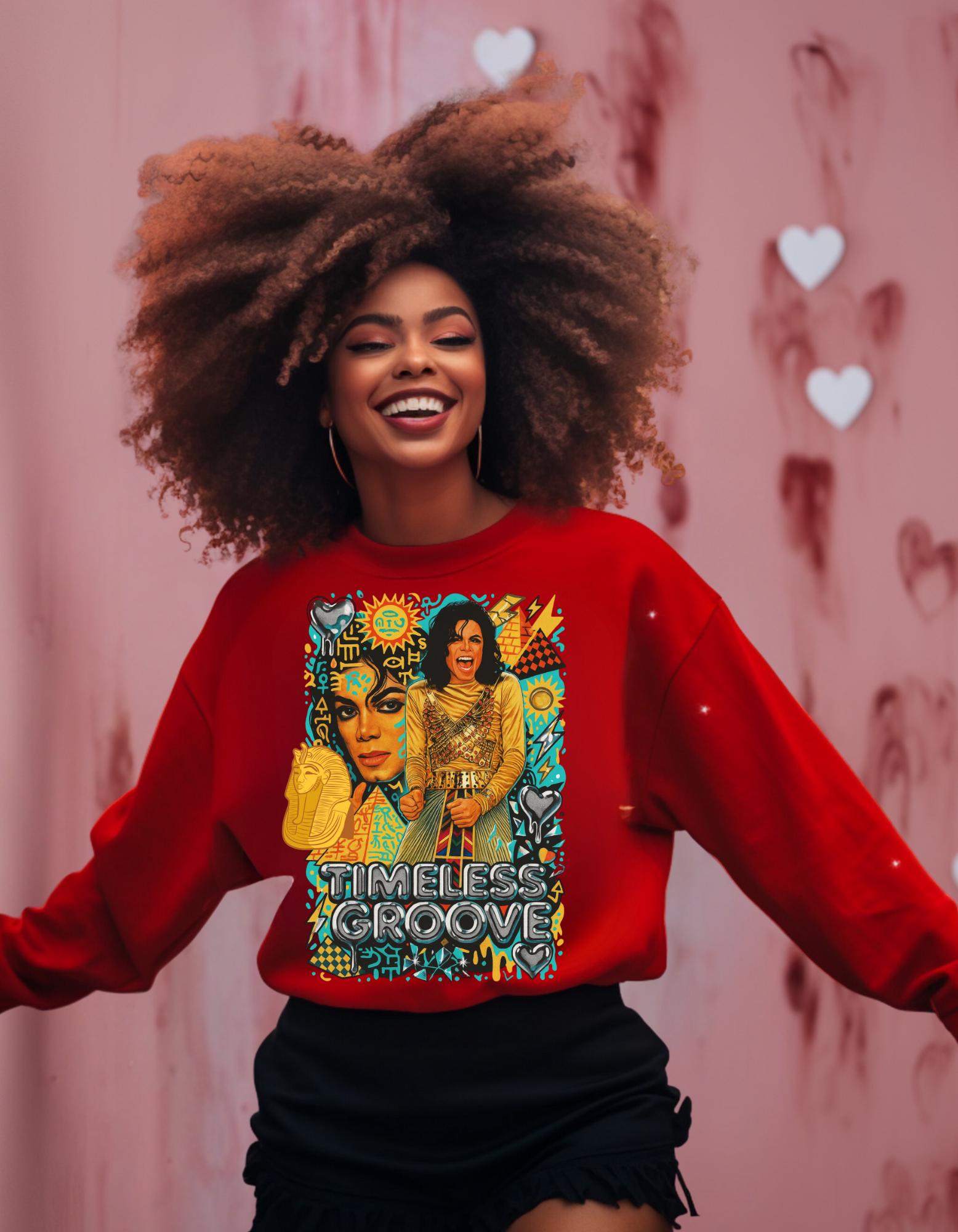 Timeless Groove Sweatshirt | Retro 70s Collage Music Portrait Graphic Vintage Streetwear Pullover
