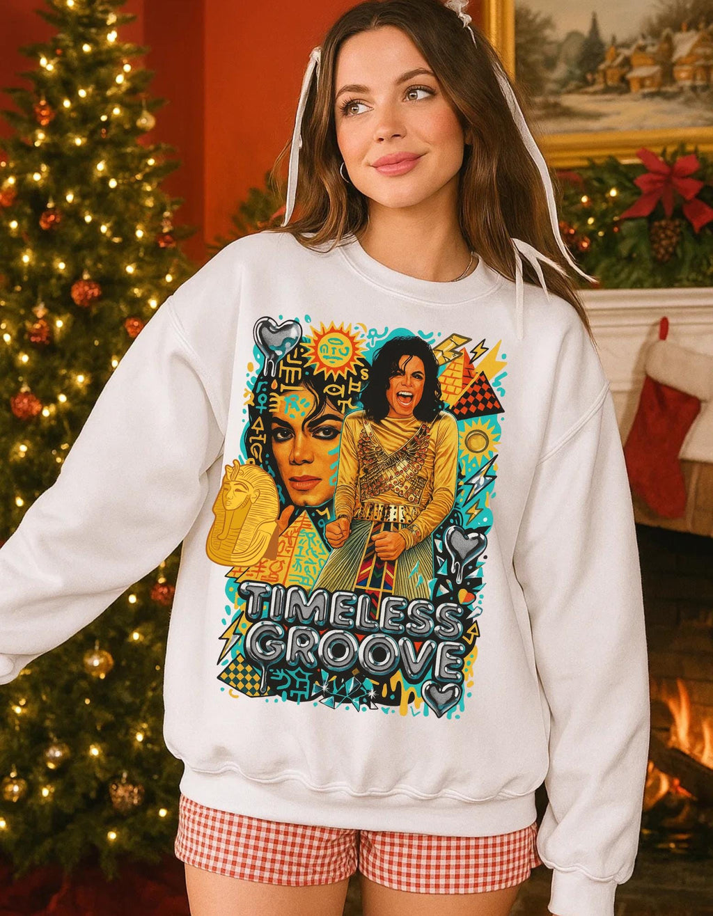 Timeless Groove Sweatshirt | Retro 70s Collage Music Portrait Graphic Vintage Streetwear Pullover