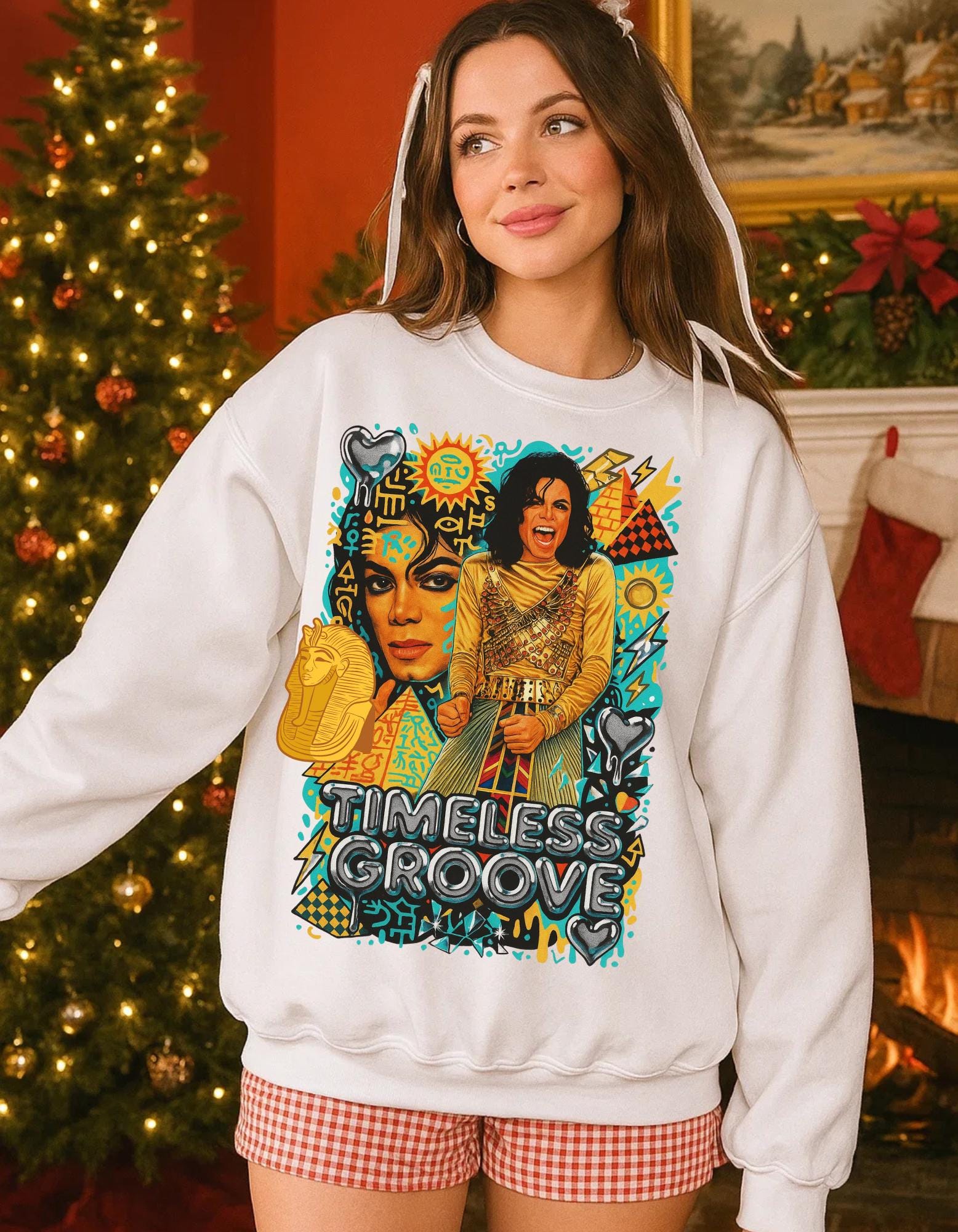 Timeless Groove Sweatshirt | Retro 70s Collage Music Portrait Graphic Vintage Streetwear Pullover
