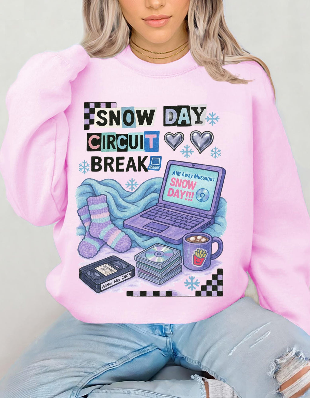 Snow Day Crewneck Sweatshirt, Winter Chill Outfit