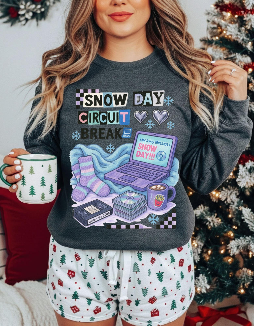 Snow Day Crewneck Sweatshirt, Winter Chill Outfit