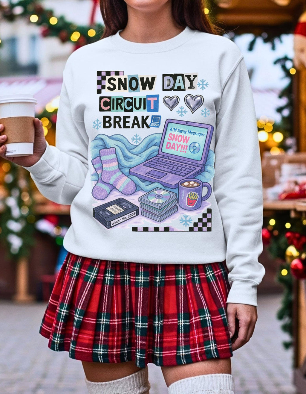 Snow Day Crewneck Sweatshirt, Winter Chill Outfit