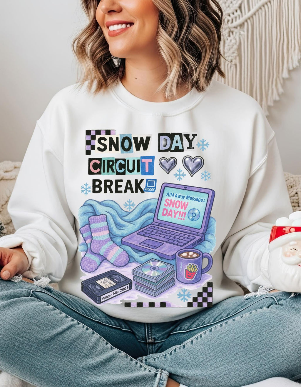 Snow Day Crewneck Sweatshirt, Winter Chill Outfit