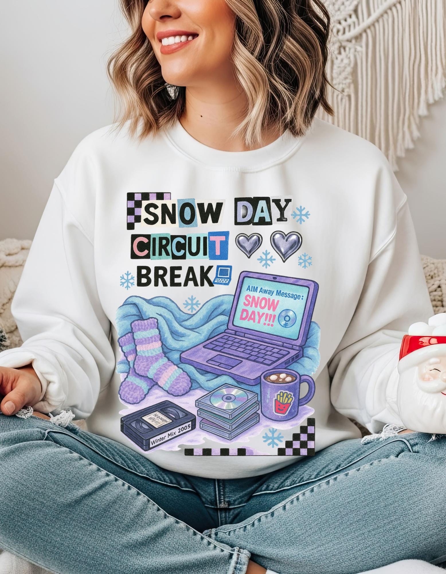 Snow Day Crewneck Sweatshirt, Winter Chill Outfit