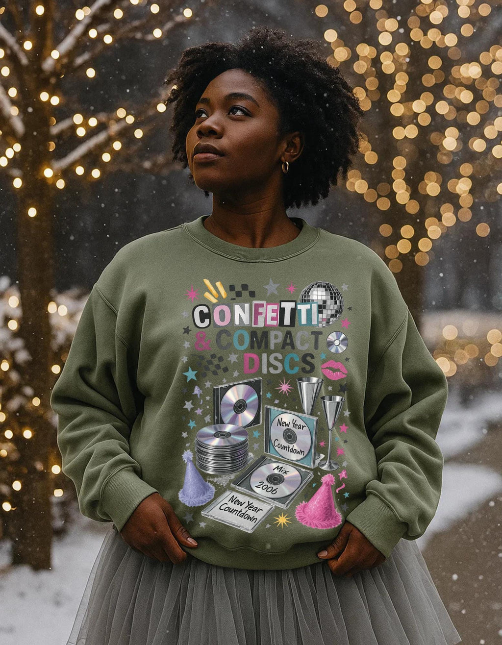 Y2K New Year 2026 Confetti Unisex Crewneck Sweatshirt