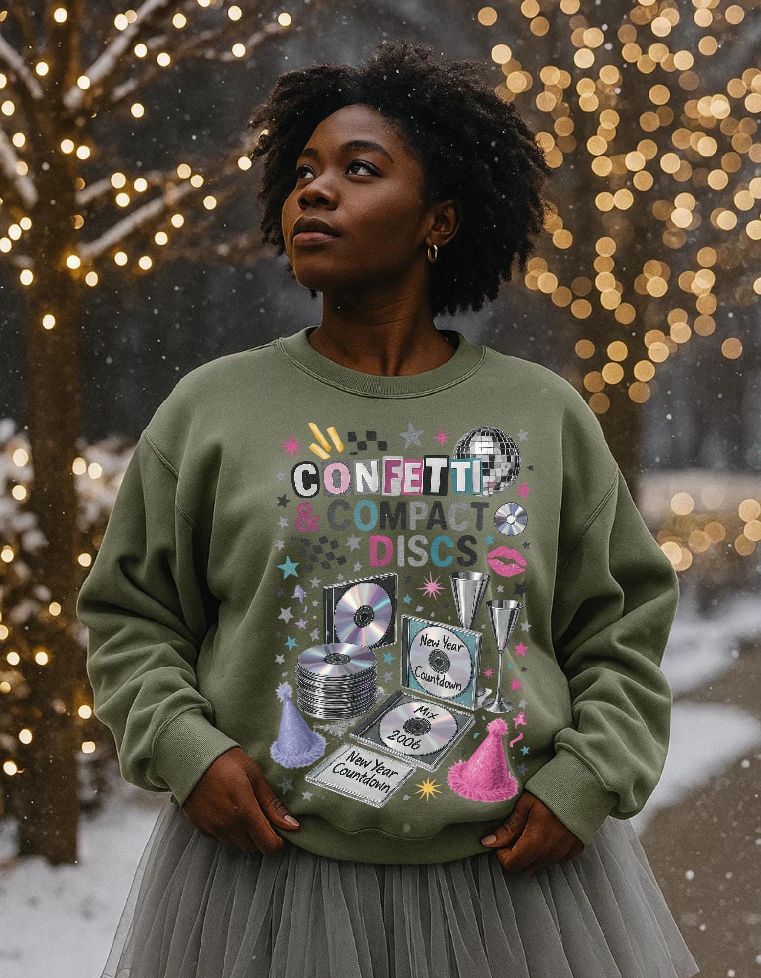 Y2K New Year 2026 Confetti Unisex Crewneck Sweatshirt