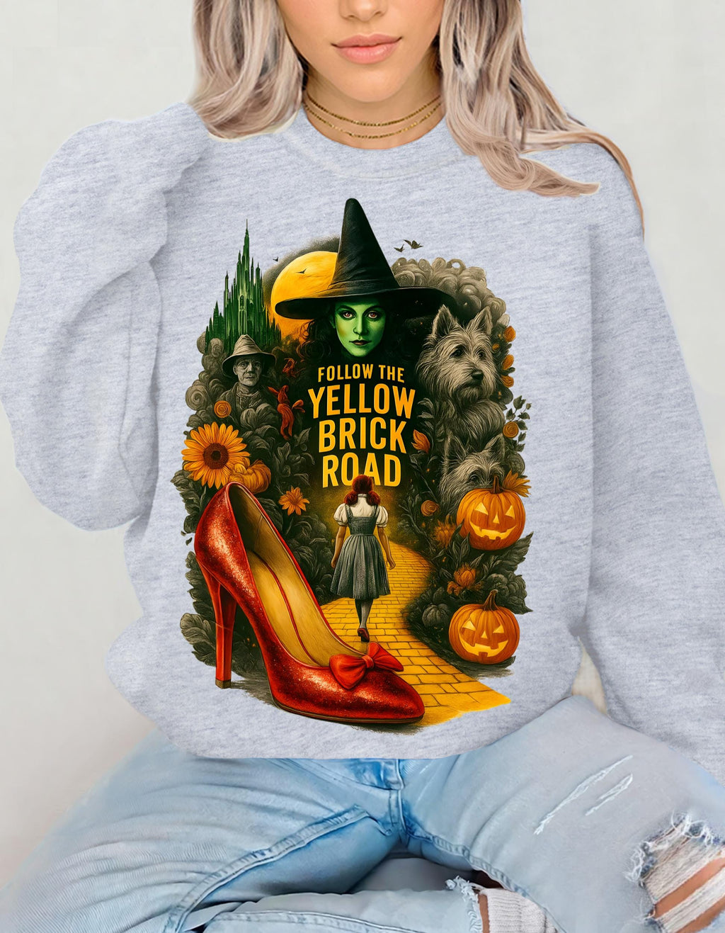 Personalizable Emerald City Autumn Sweatshirt - Festive parody Wizard of Oz Inspired Apparel