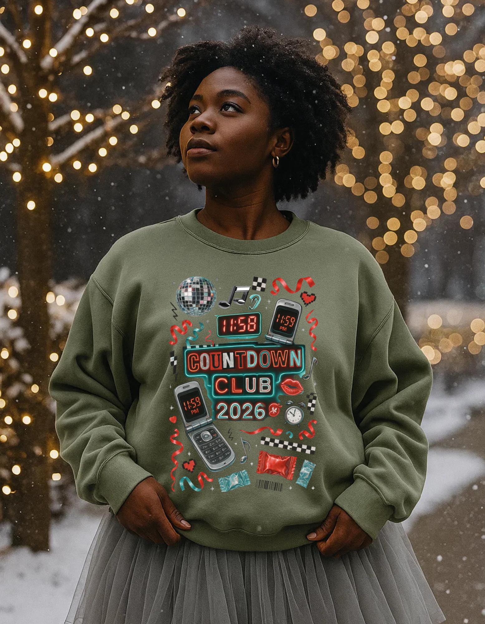 Countdown Club 2026 Sweatshirt New Year Party Retro Electronics Design Vintage Unisex Celebration Wear