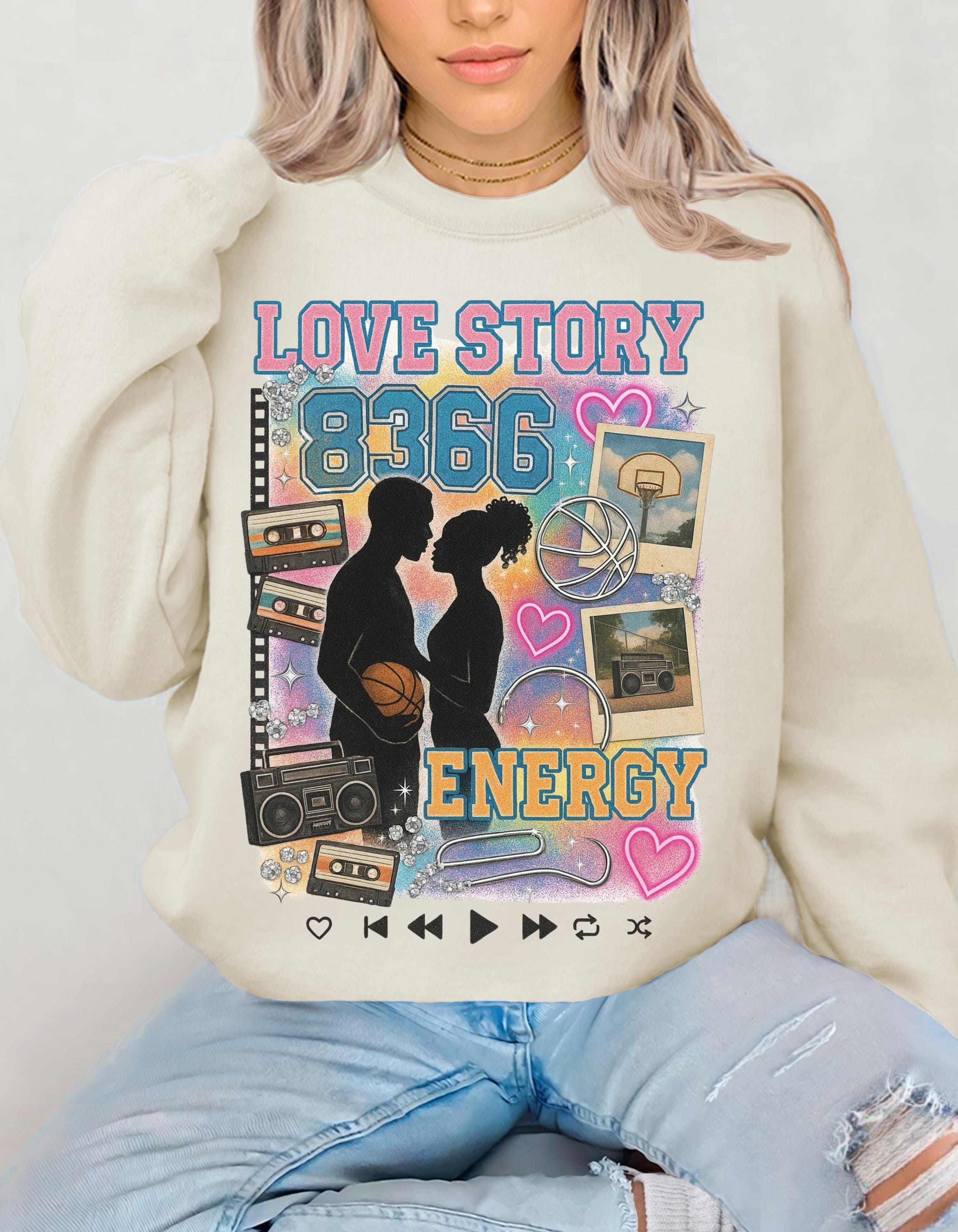 Love & Basketball silhouette couple Sweatshirt | 90s Black Love, Retro Hoops Romance