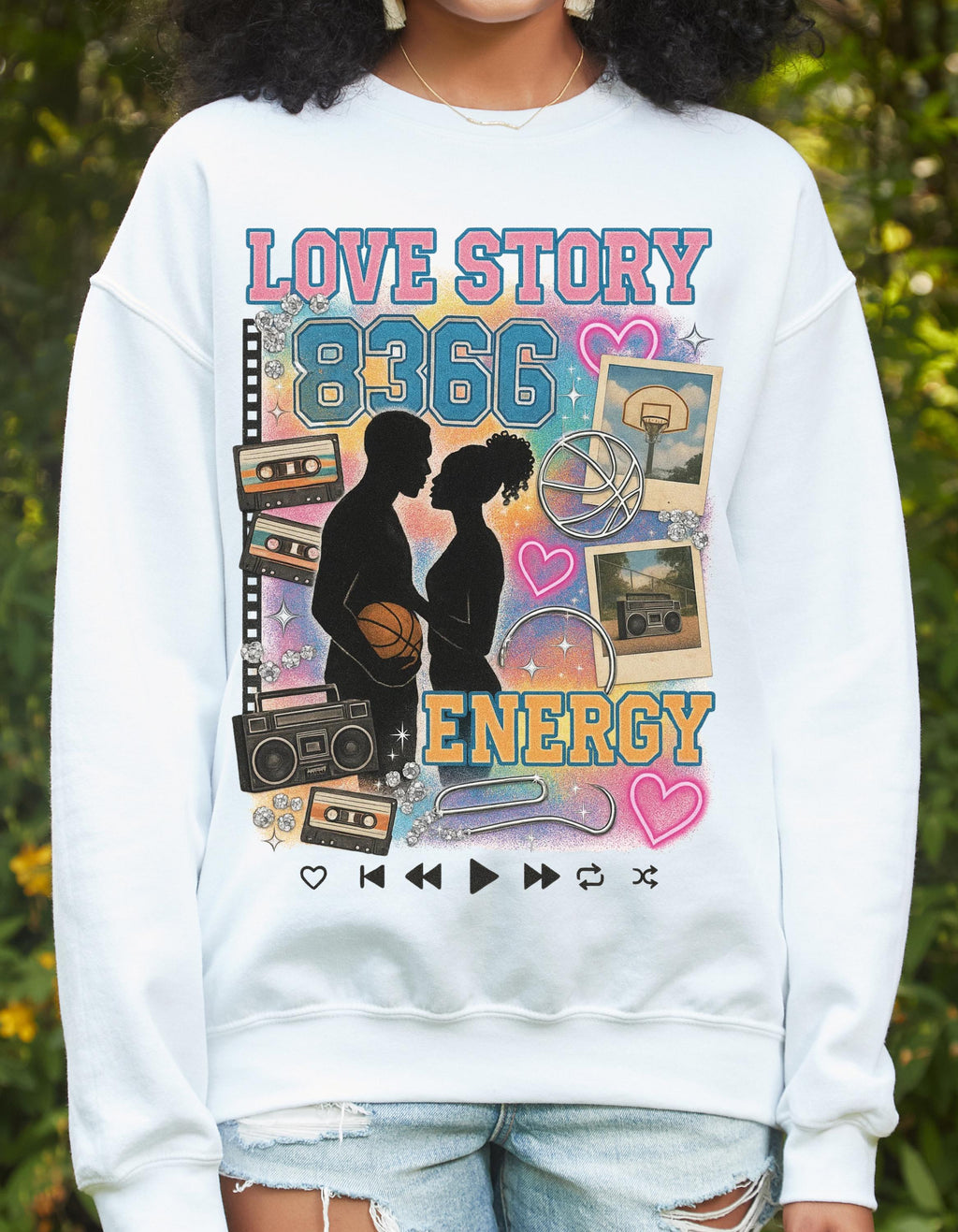Love & Basketball silhouette couple Sweatshirt | 90s Black Love, Retro Hoops Romance