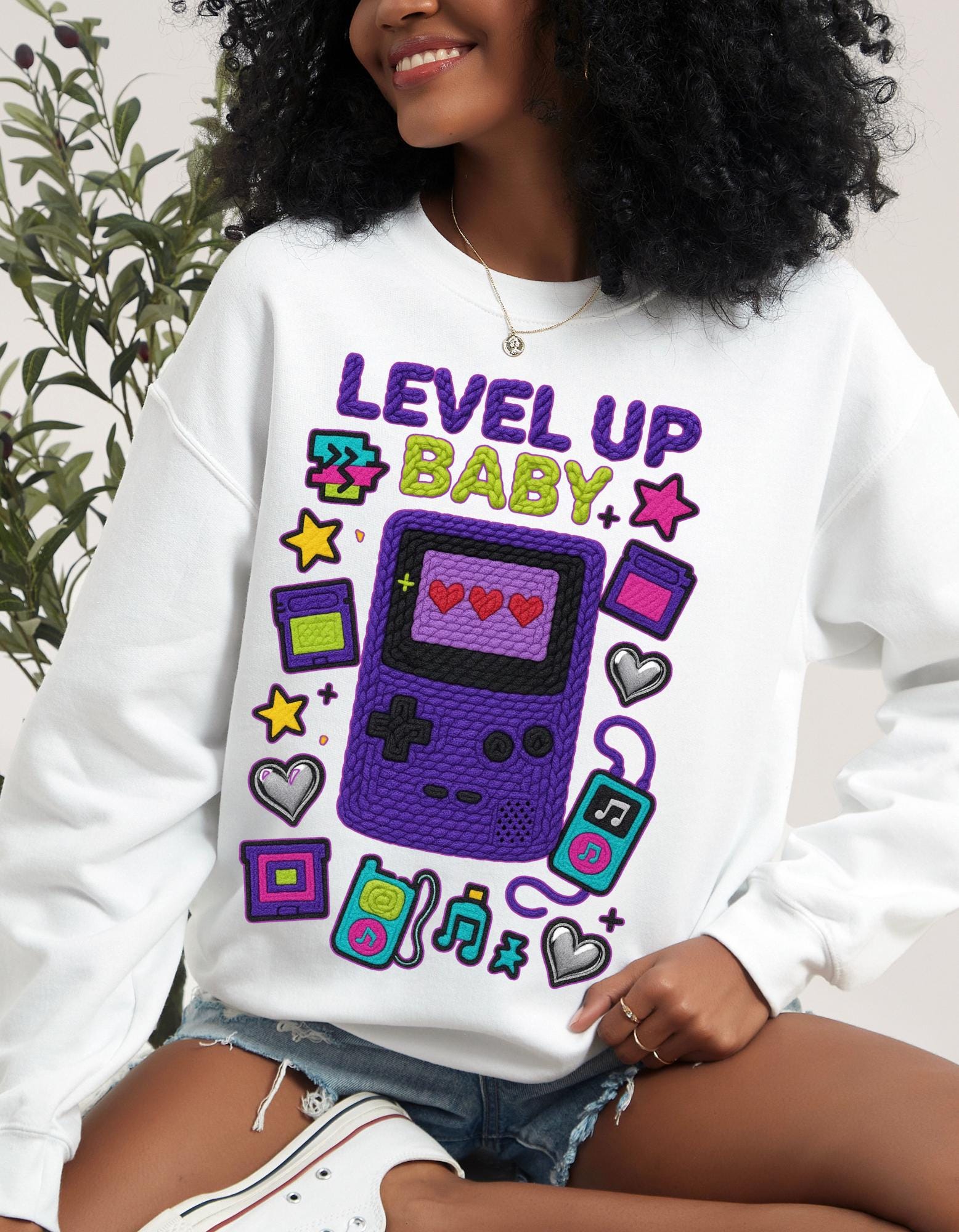 Girl of the Future Retro Space Crewneck Sweatshirt | Women Empowerment Graphic Apparel | Sorority Gift