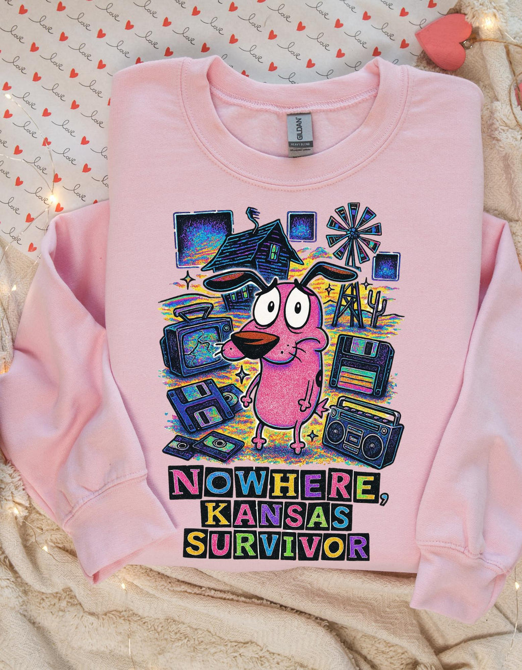 Nowhere Kansas Survivor Sweatshirt | Retro Cartoon Character Vintage Computer Graphic Pullover