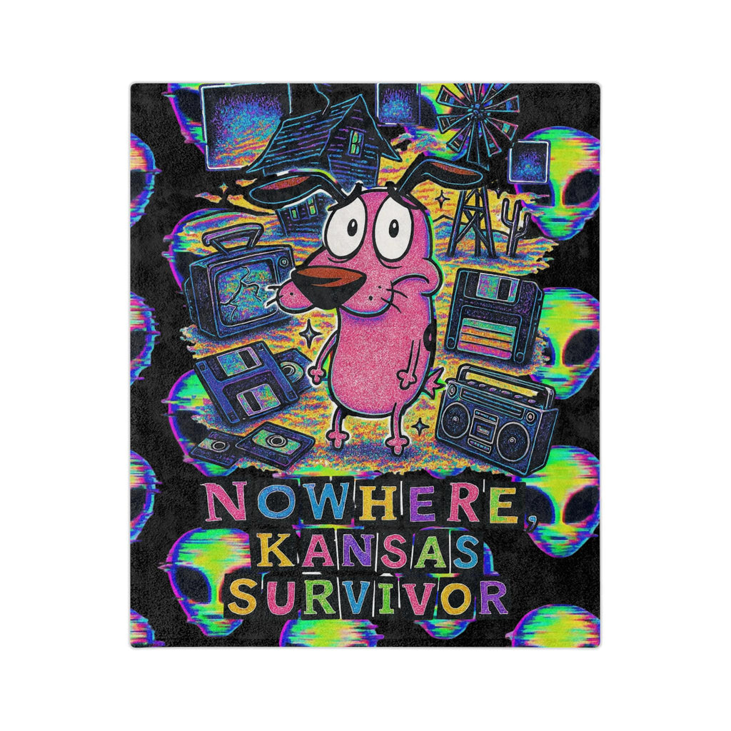 Nowhere Kansas Survivor Blanket | Retro Courageous Cartoon Design Microfiber Throw Gift