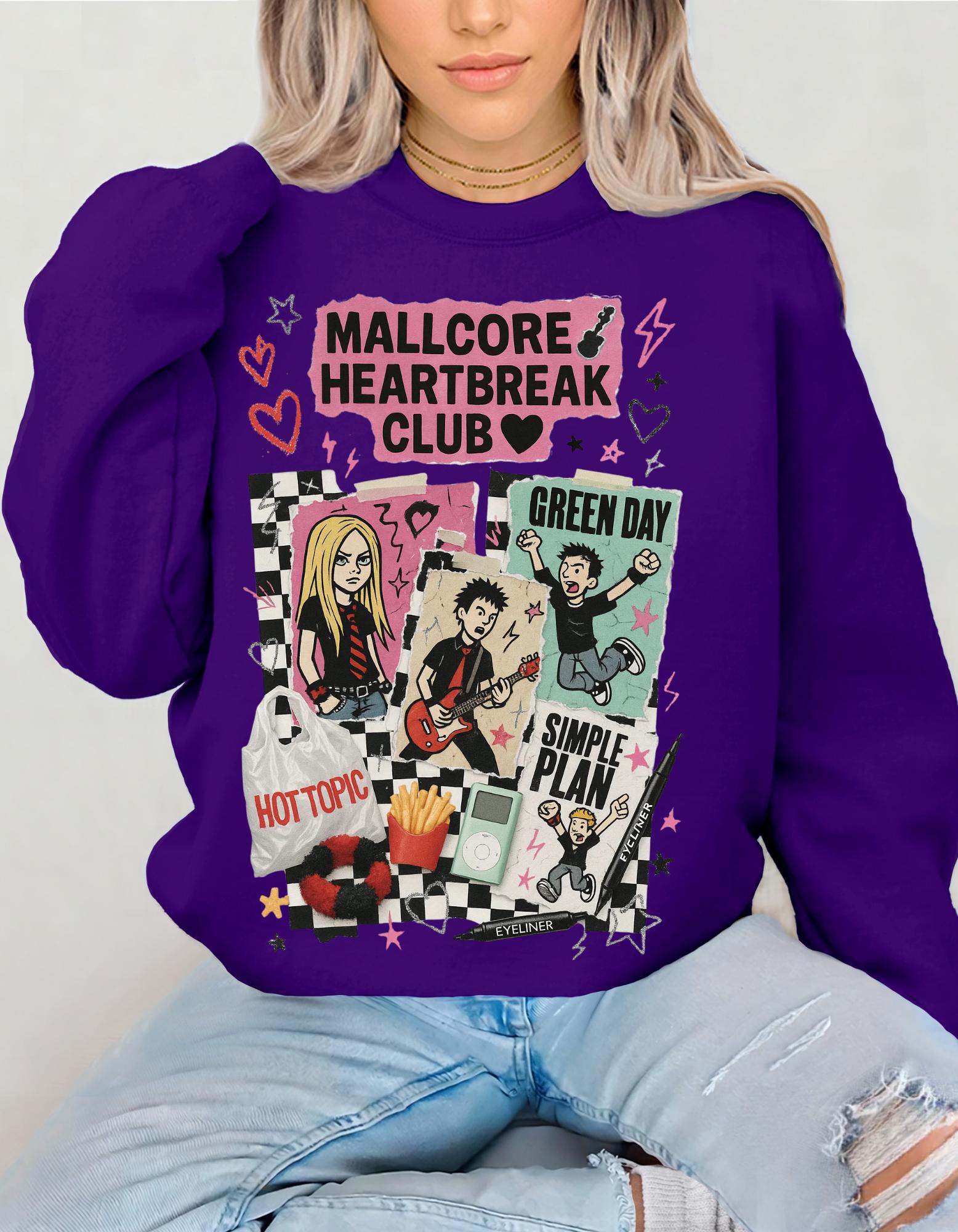 Y2K Pop Punk Graphic Sweatshirt | Mallcore Heartbreak Club Tee