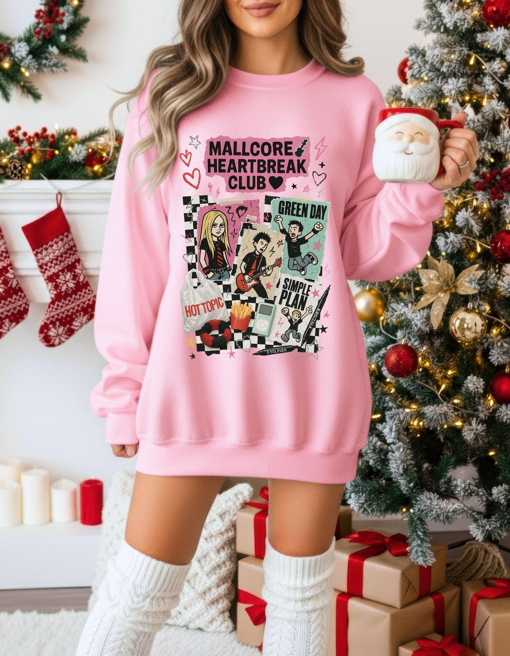 Y2K Pop Punk Graphic Sweatshirt | Mallcore Heartbreak Club Tee
