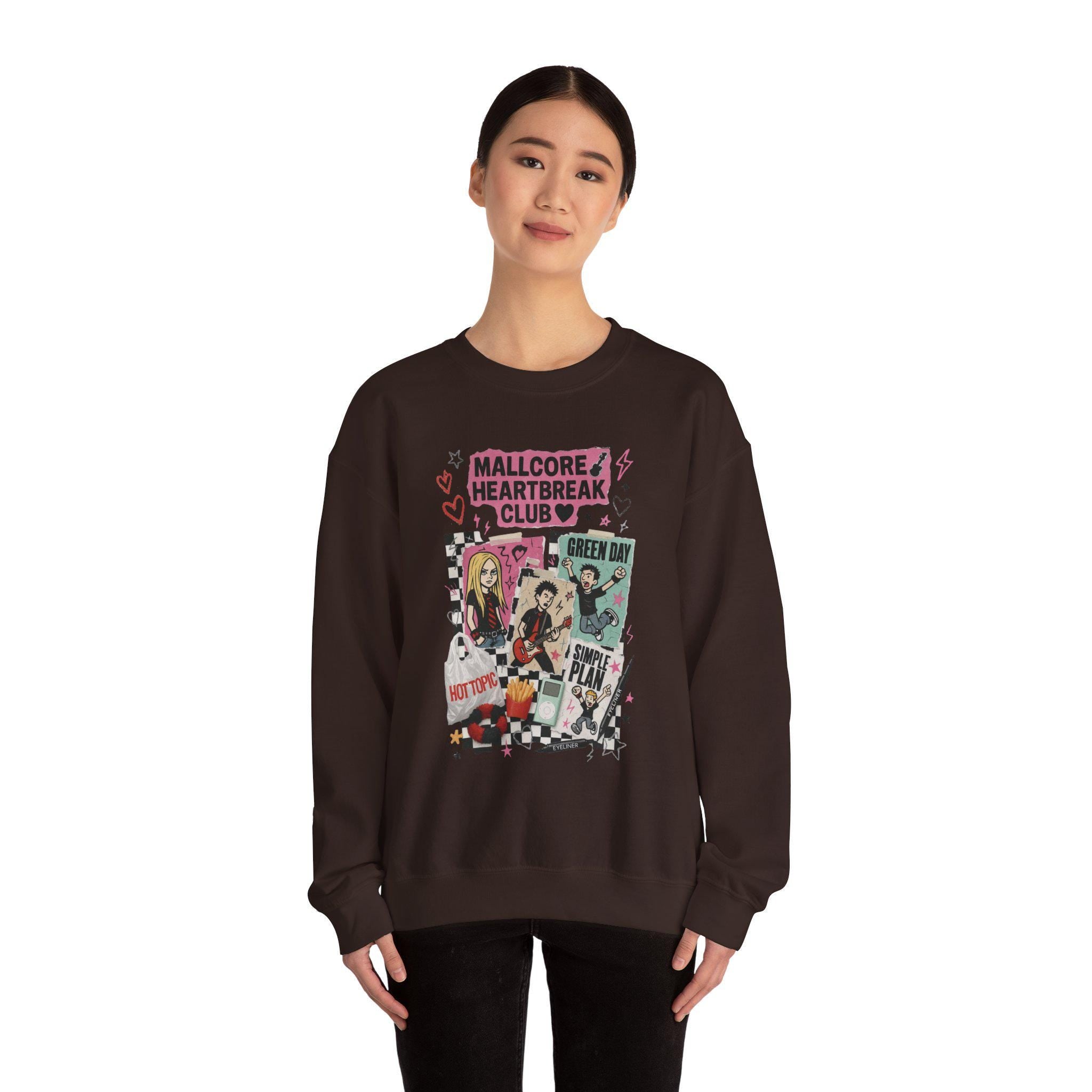 Y2K Pop Punk Graphic Sweatshirt | Mallcore Heartbreak Club Tee