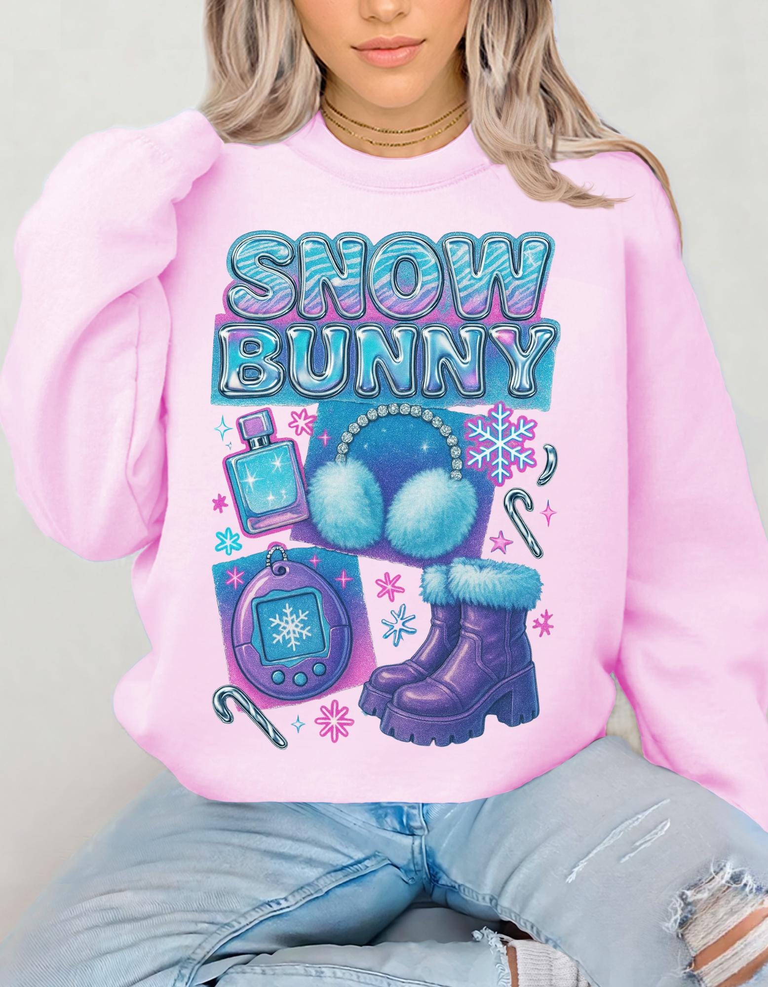Snow Bunny Graphic sweatshirt: Winter Unisex Heavy Cotton Shirt