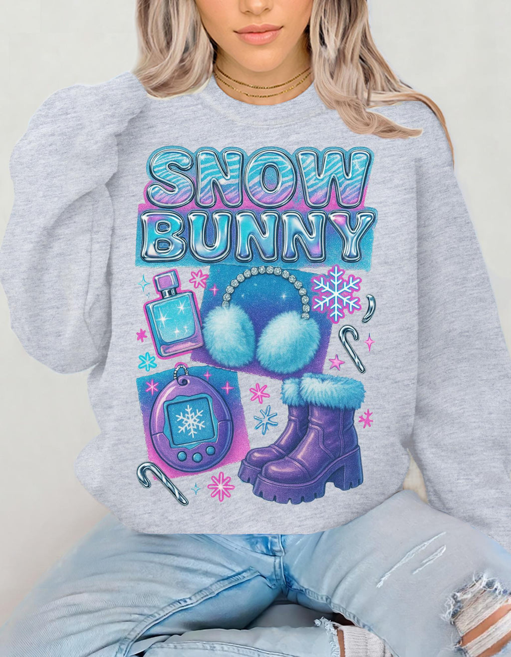 Snow Bunny Graphic sweatshirt: Winter Unisex Heavy Cotton Shirt