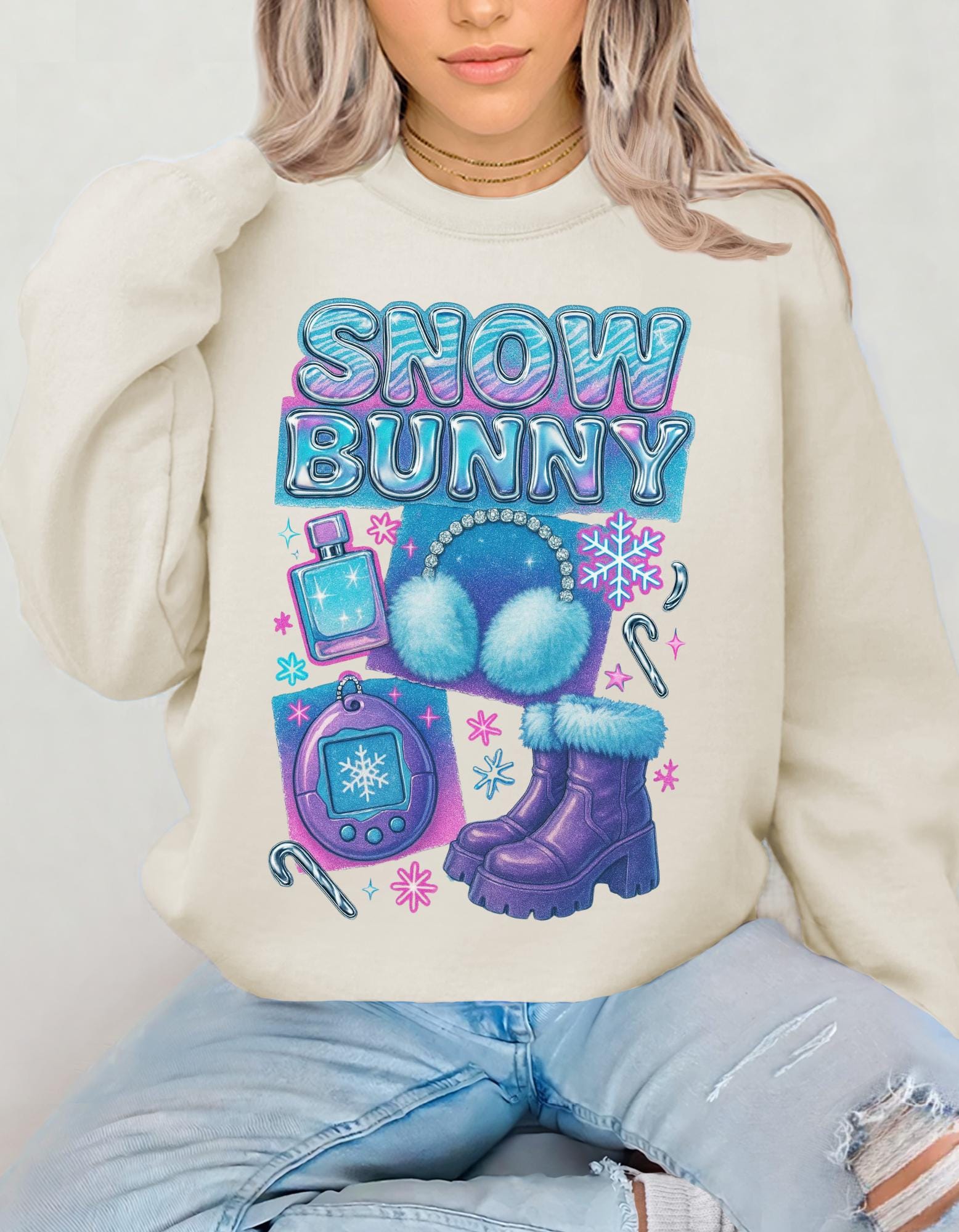 Snow Bunny Graphic sweatshirt: Winter Unisex Heavy Cotton Shirt