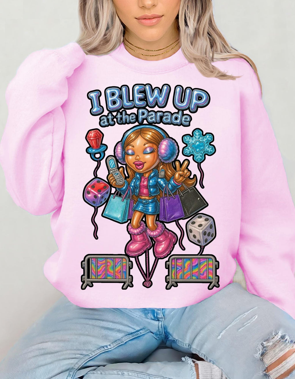 Parade Character Crewneck Sweatshirt | Balloon Pop Art