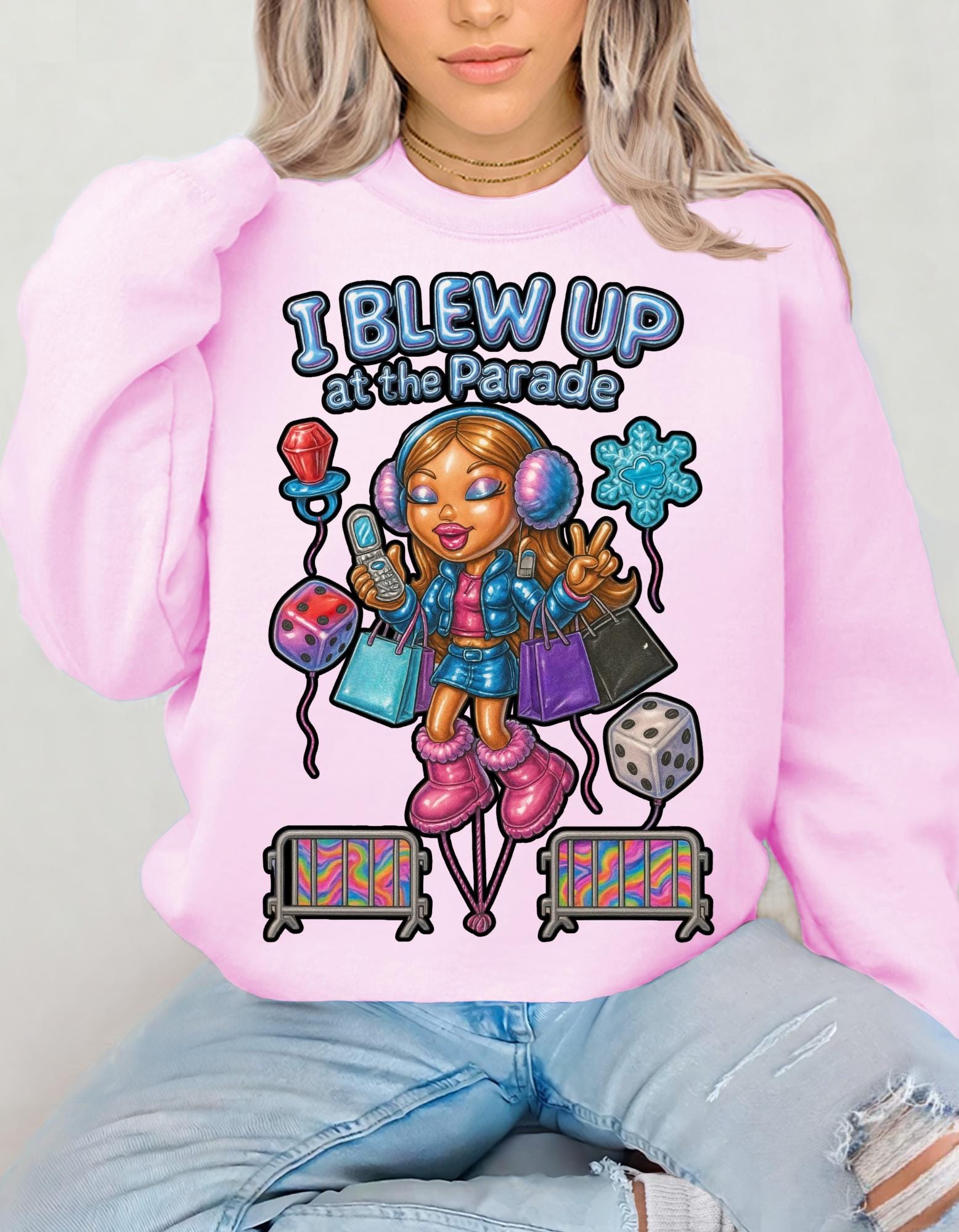 Parade Character Crewneck Sweatshirt | Balloon Pop Art
