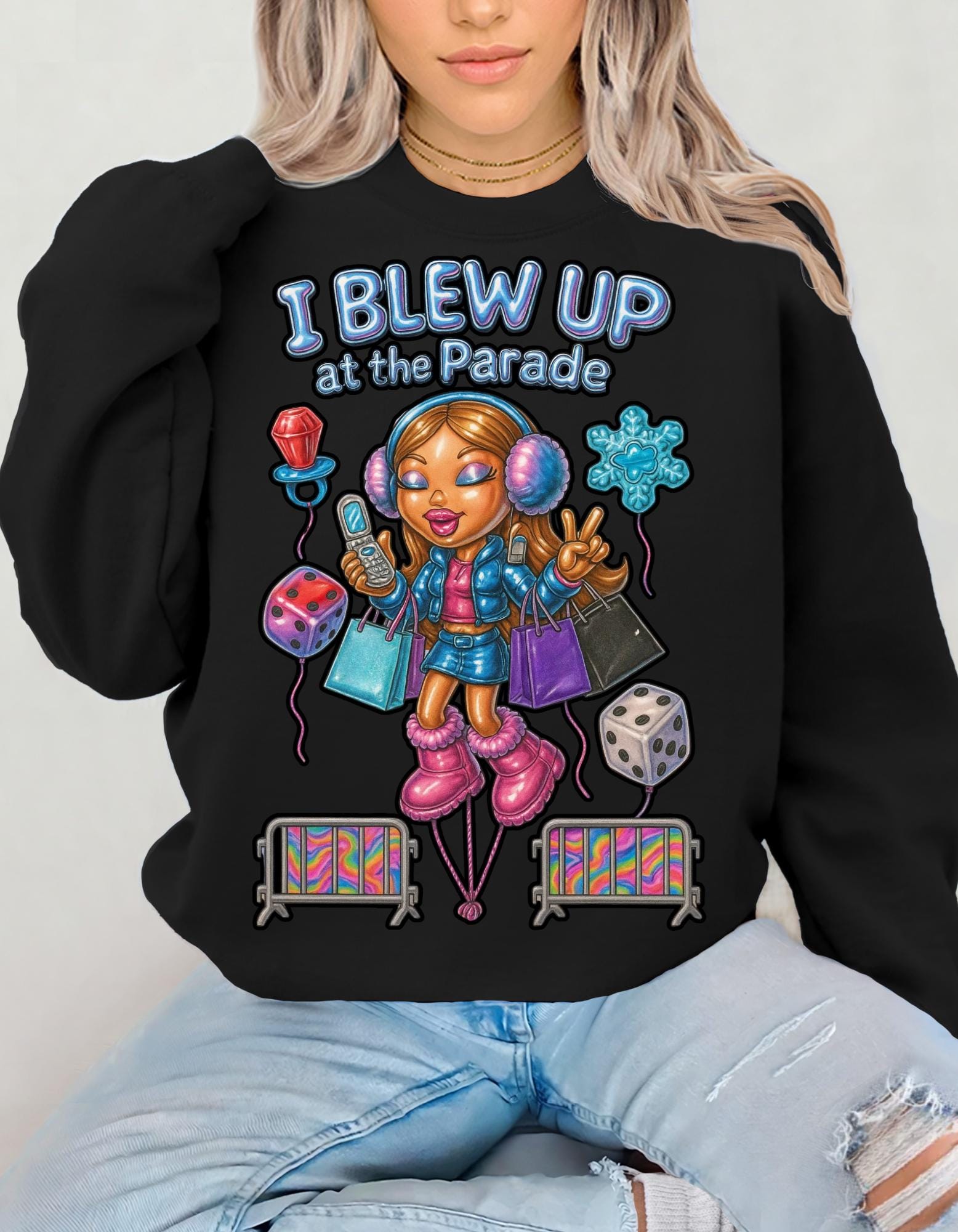 Parade Character Crewneck Sweatshirt | Balloon Pop Art