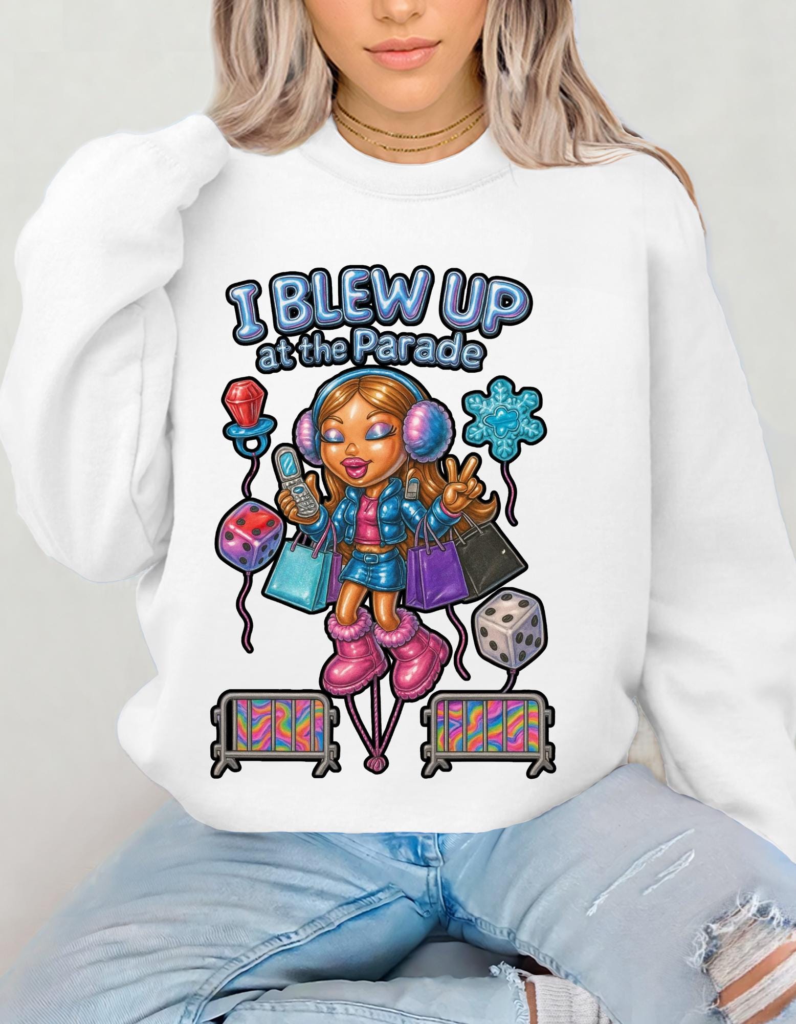 Parade Character Crewneck Sweatshirt | Balloon Pop Art