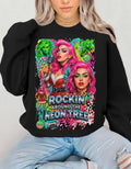 Neon Drag Queen Holiday Sweatshirt | Rockin' Around the Tree Art