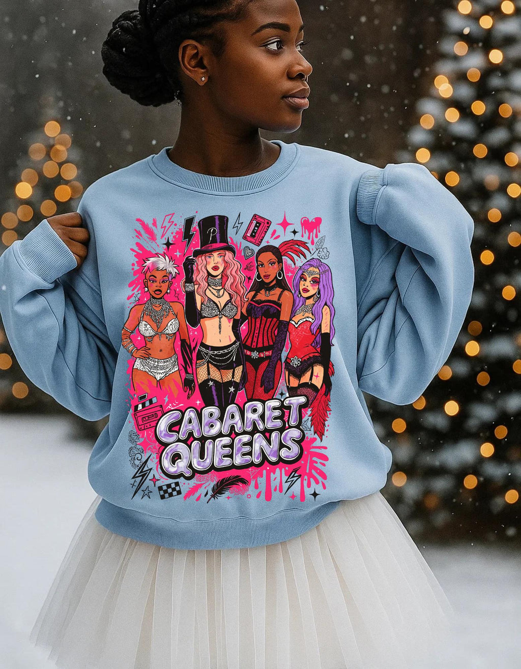 Cabaret Queens Sweatshirt, Vintage 90s Dance Party Pullover