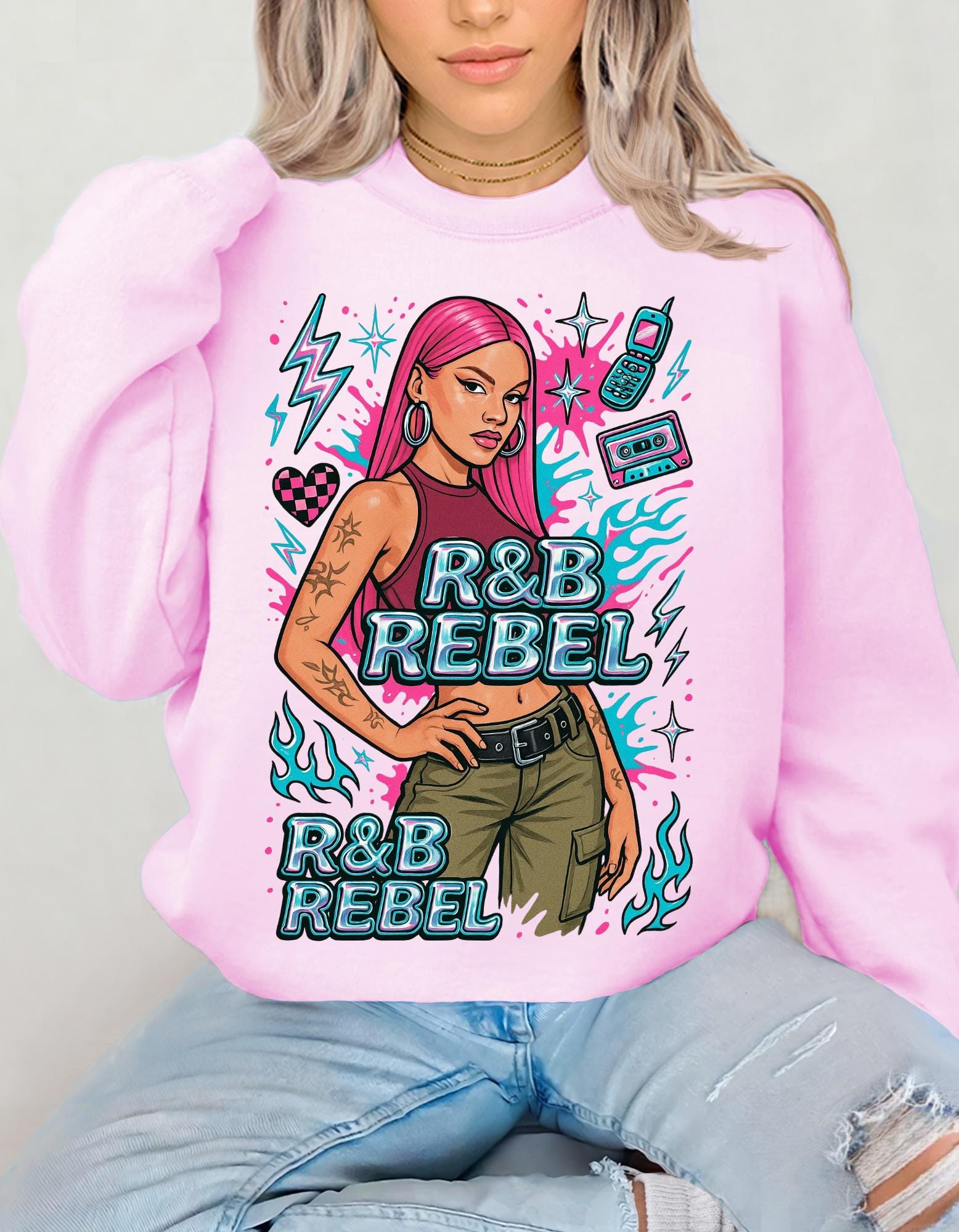 Retro 90s R&B Rebel Sweatshirt, Vintage Music Fan Gift