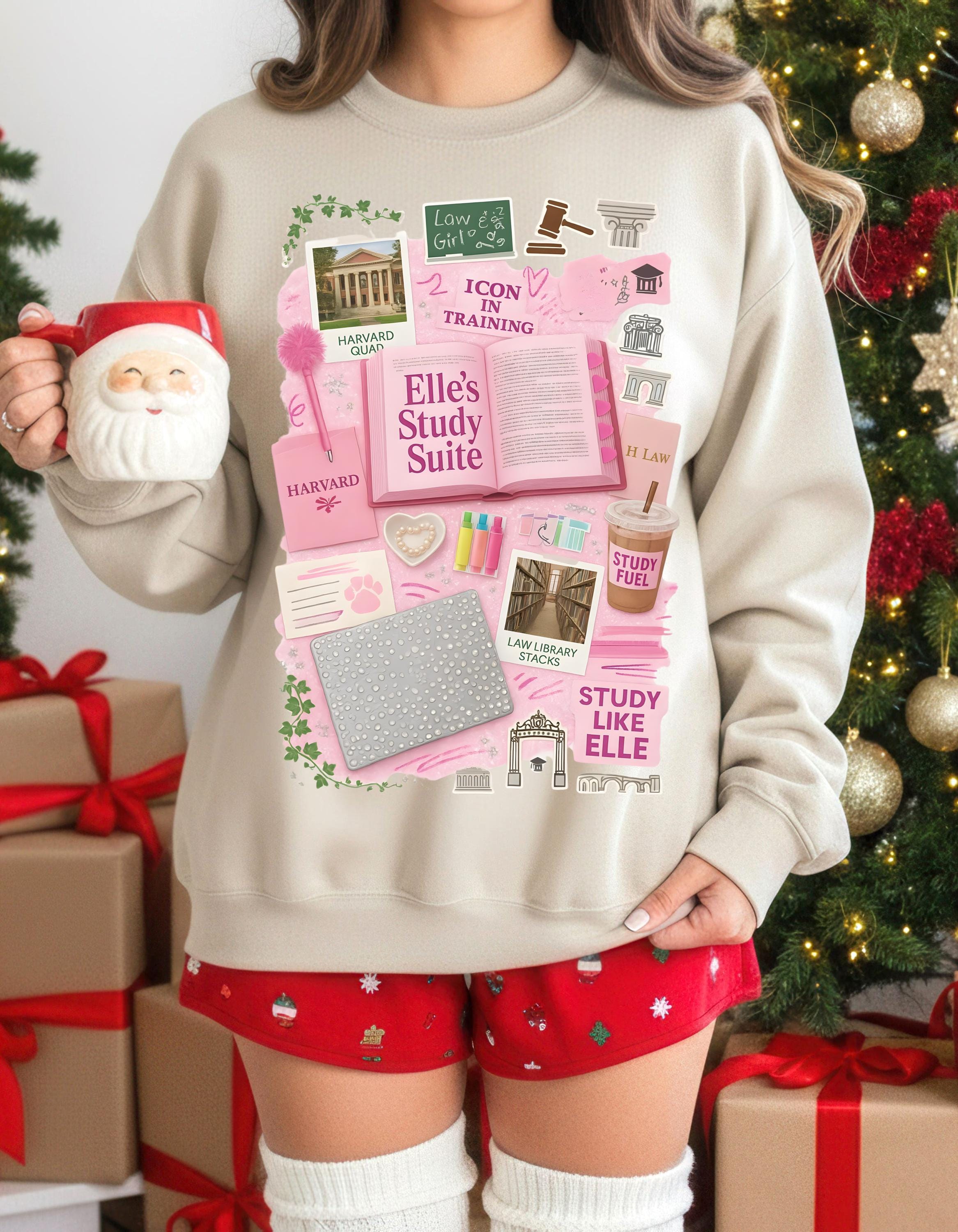 Pink Law School Sweatshirt | Preppy Y2K College Student Wear