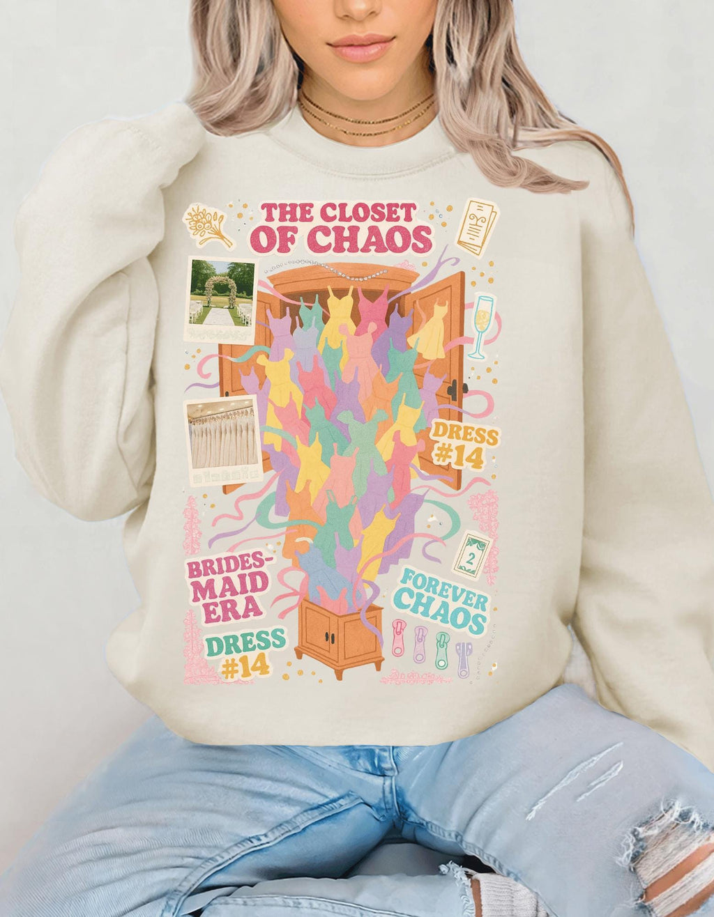 Y2K Bridal Party Sweatshirt | Romantic Comedy Collage