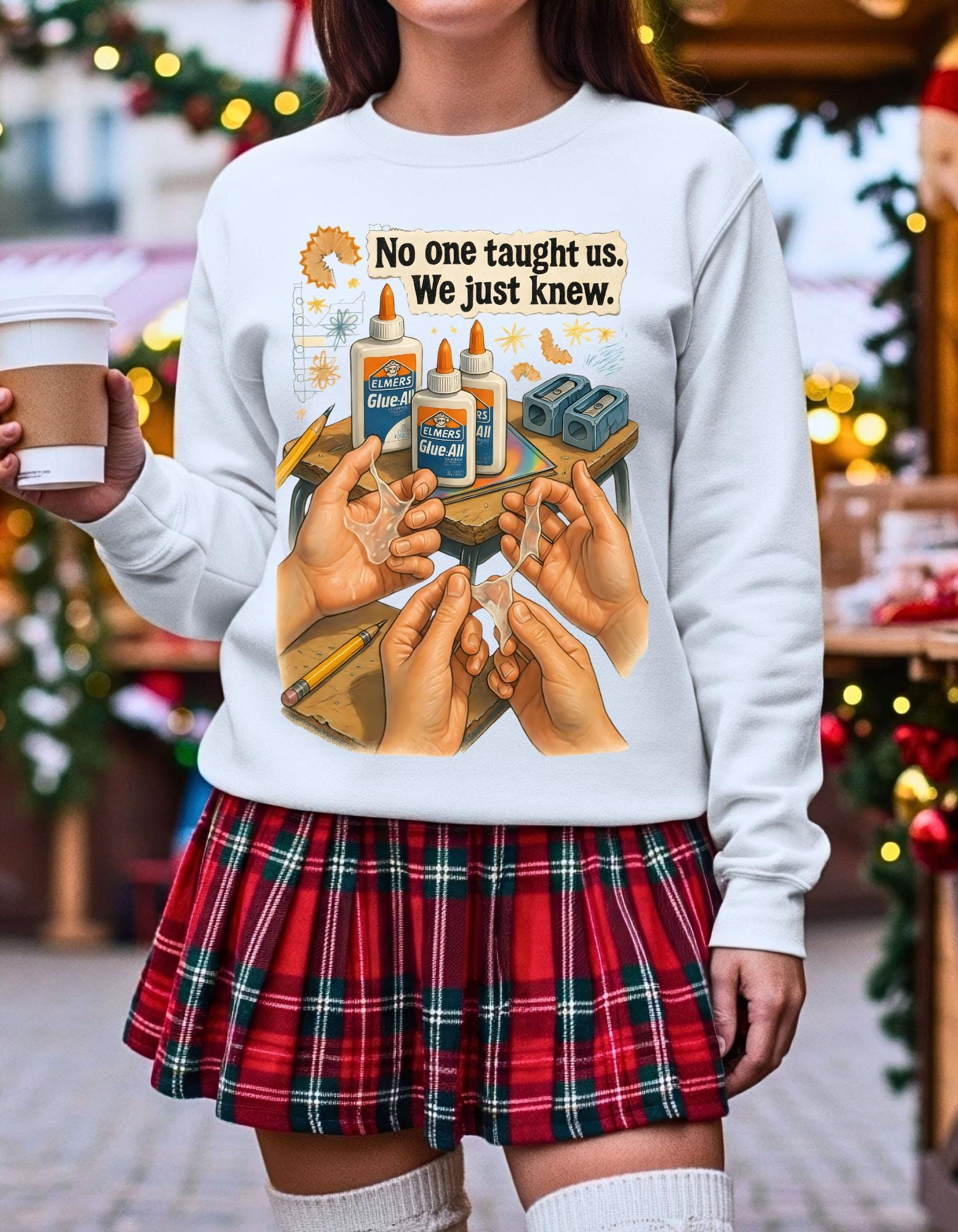 90s Classroom Nostalgia Sweatshirt | Glue Ball Kids Retro School Throwback Era Shirt