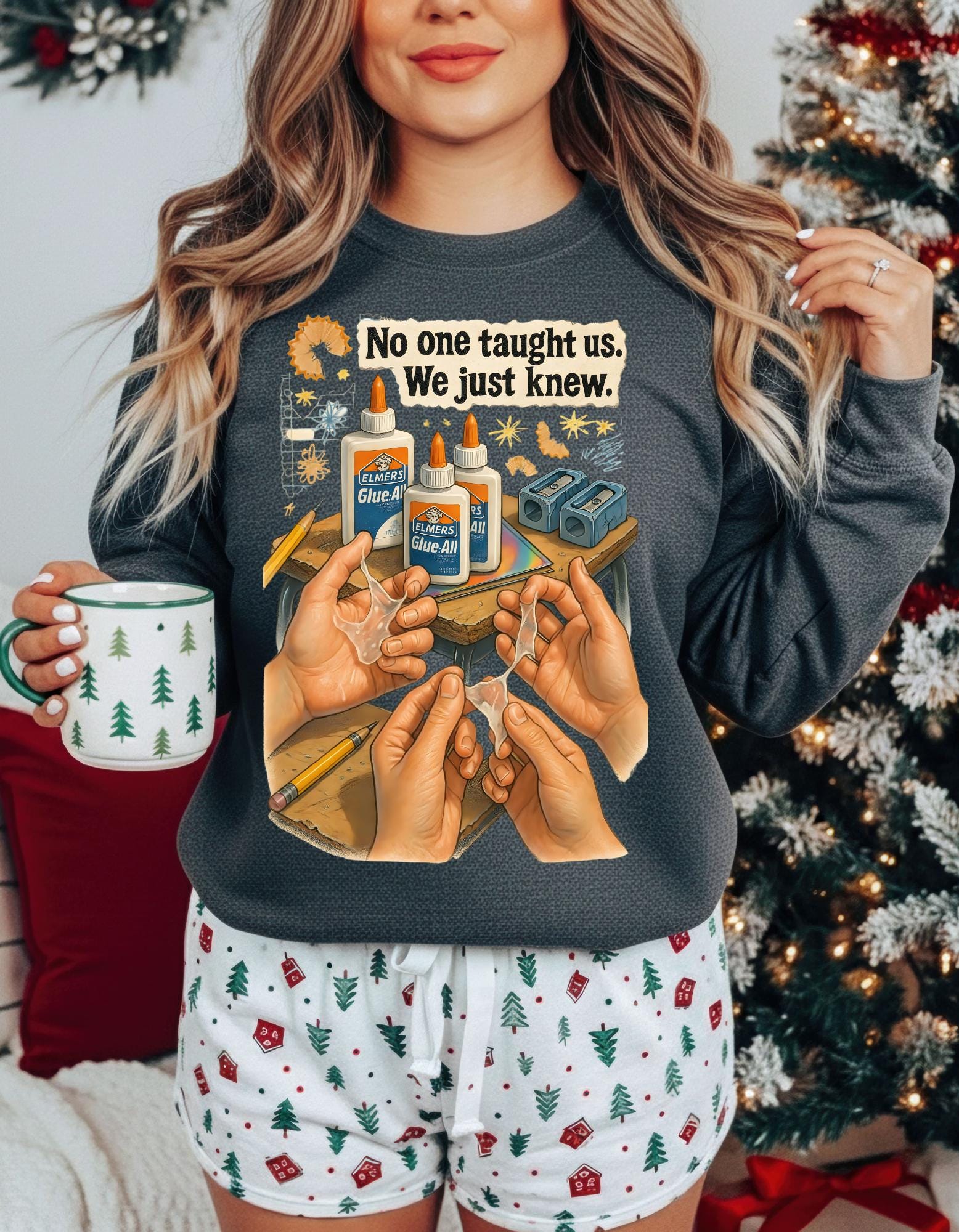 90s Classroom Nostalgia Sweatshirt | Glue Ball Kids Retro School Throwback Era Shirt