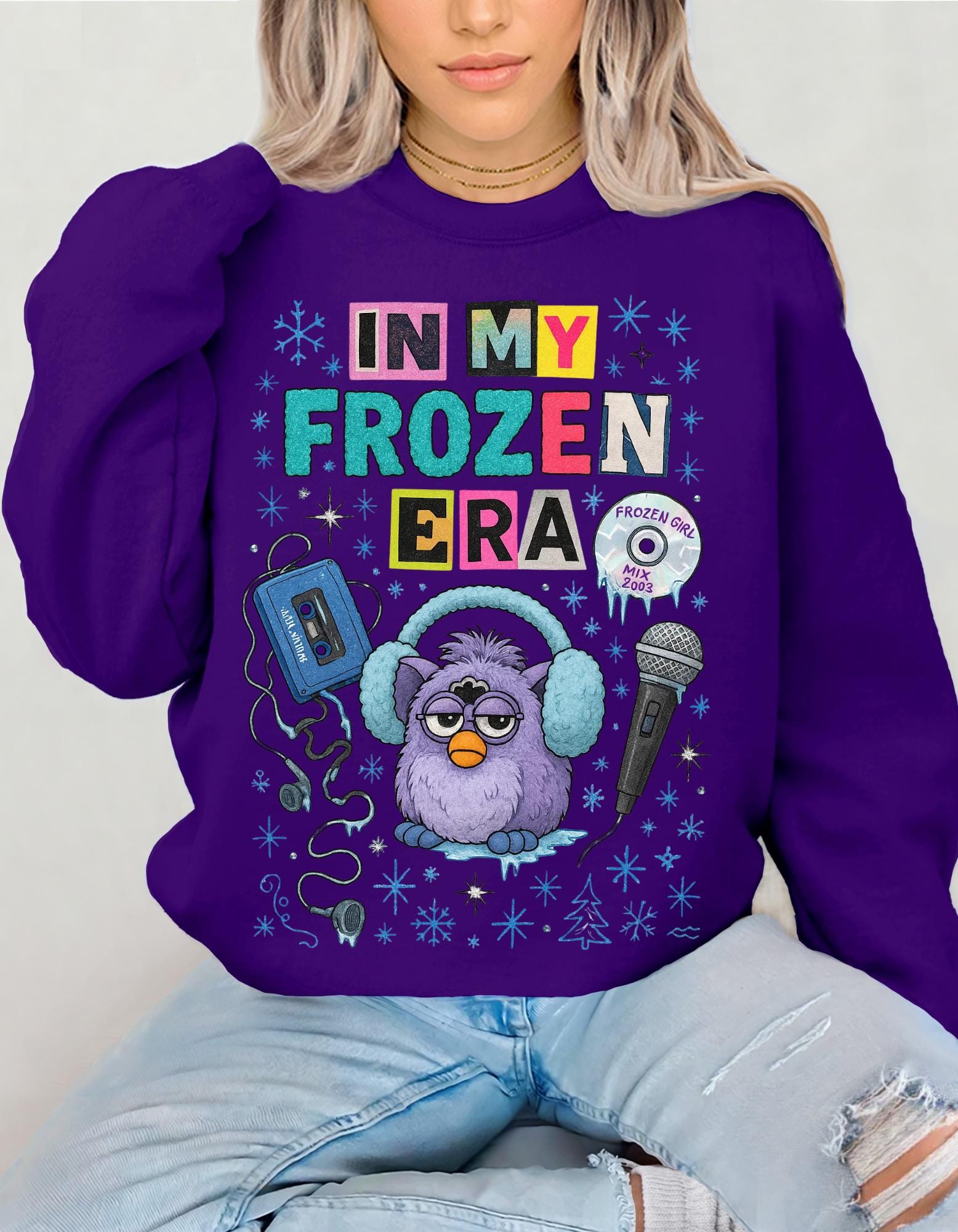 In My Frozen Era Sweatshirt | Purple Furby Graphic