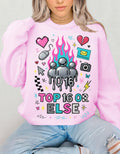 Top 16 Or Else Crewneck Sweatshirt: Vaporwave Gaming Graphic