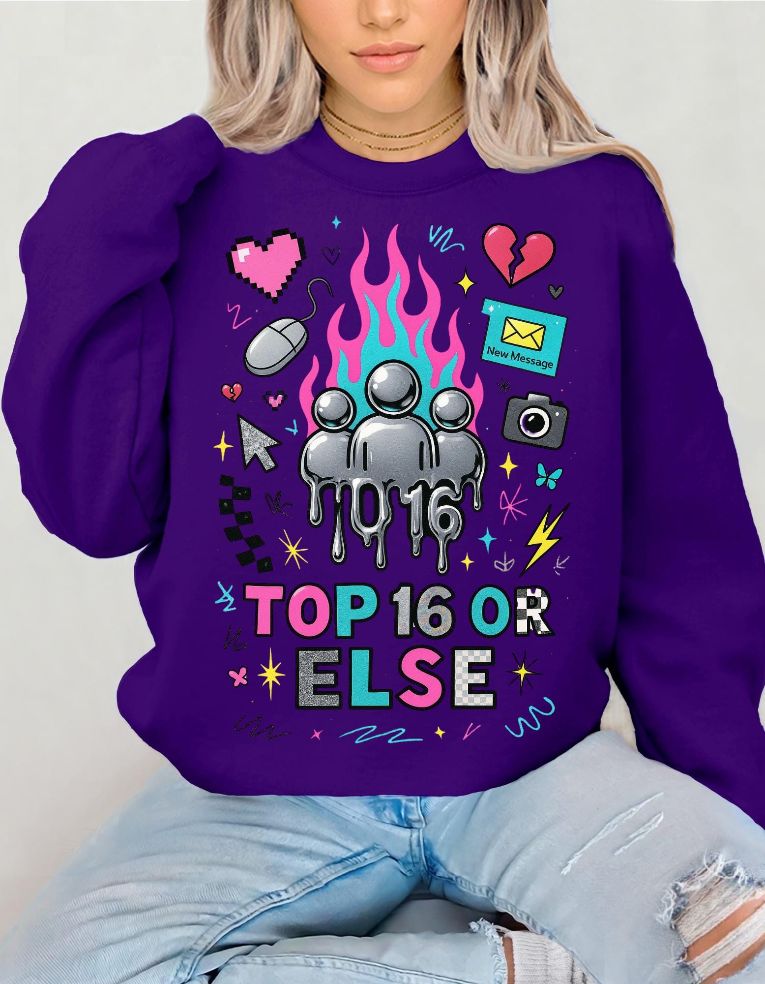Top 16 Or Else Crewneck Sweatshirt: Vaporwave Gaming Graphic