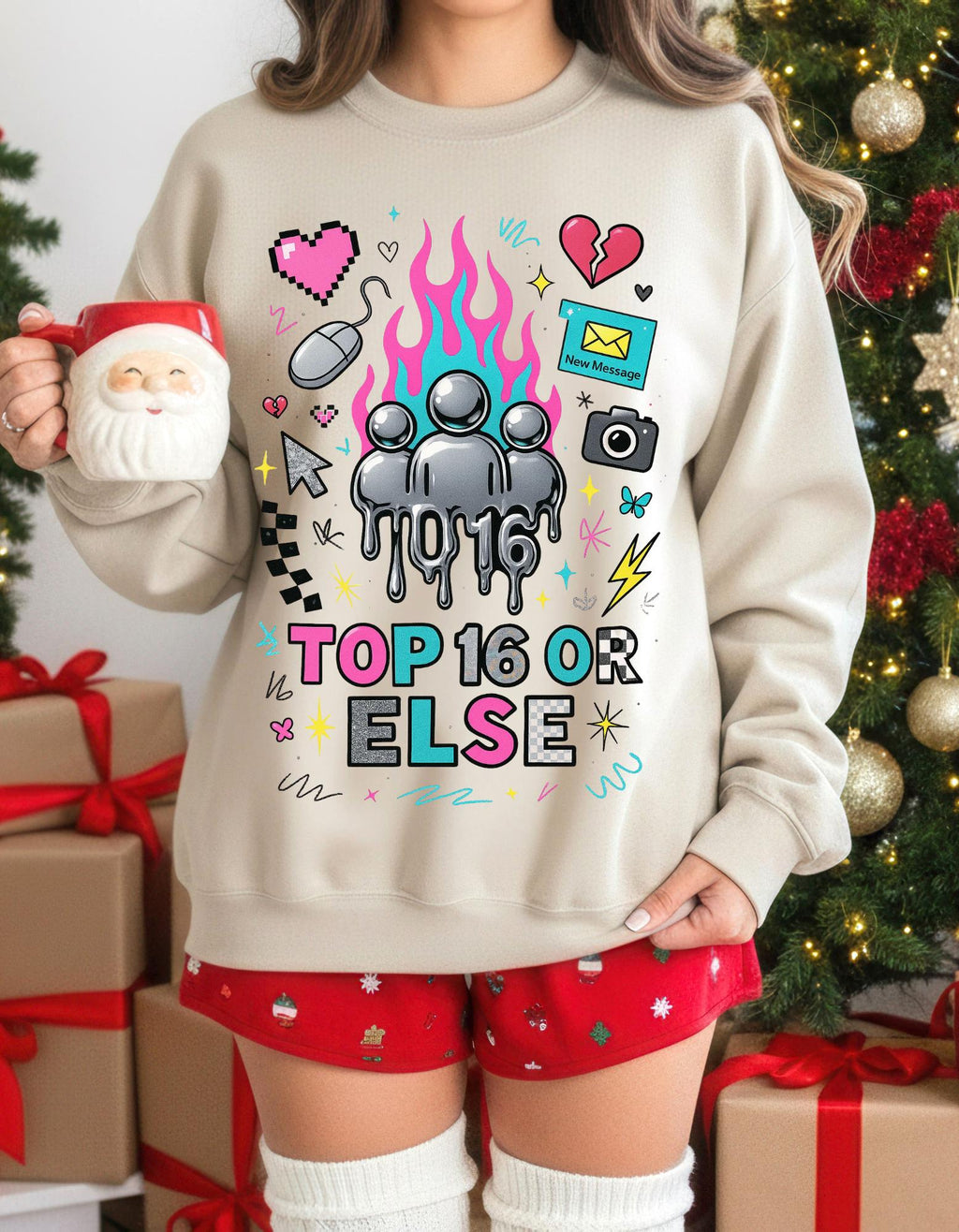 Top 16 Or Else Crewneck Sweatshirt: Vaporwave Gaming Graphic