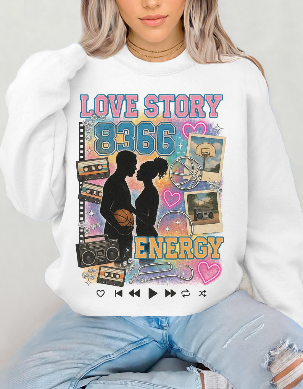 Love & Basketball silhouette couple Sweatshirt | 90s Black Love, Retro Hoops Romance